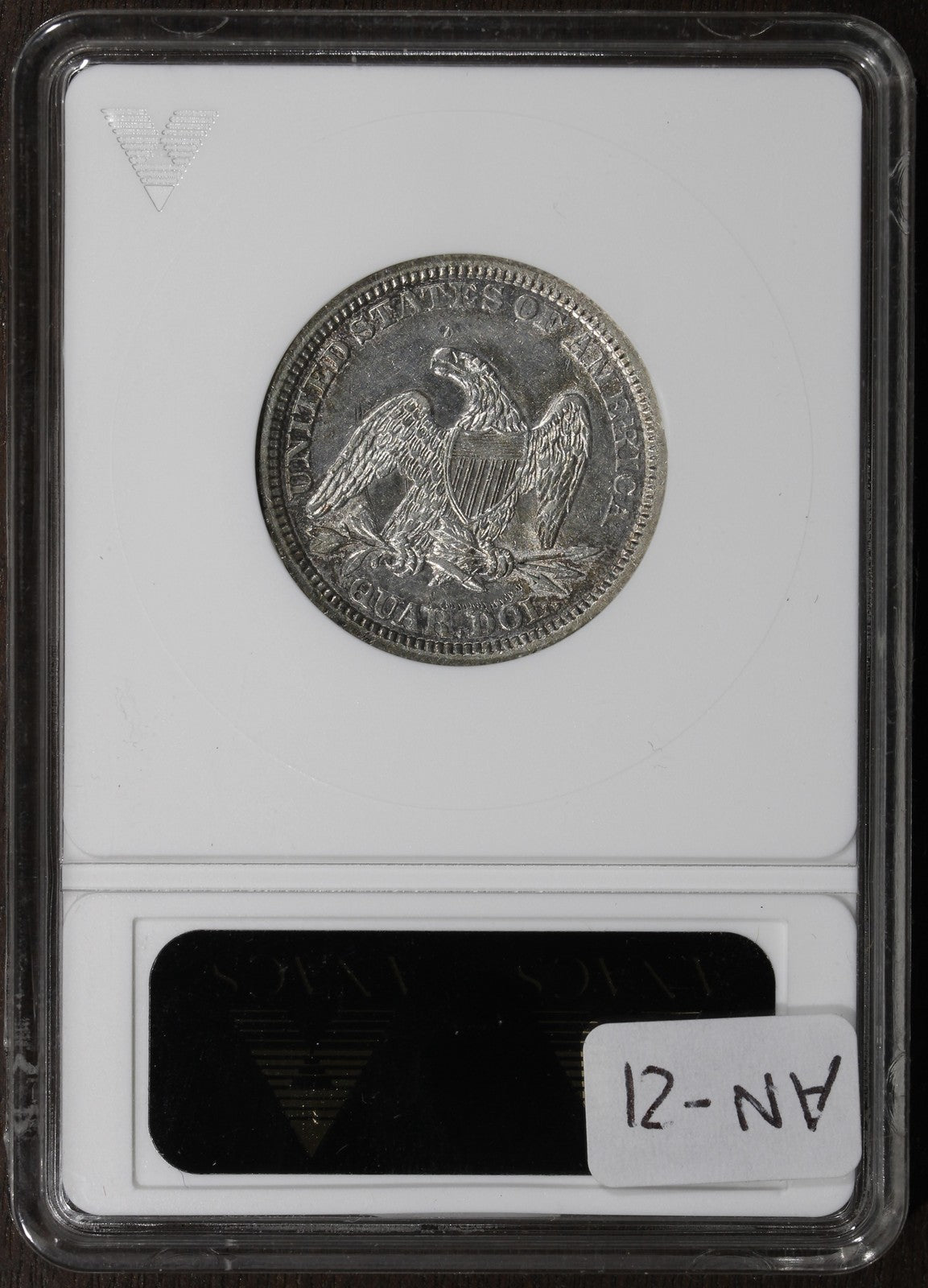1861 (AU53) Seated Liberty Quarter 25C ANACS Soapbox - Better Date