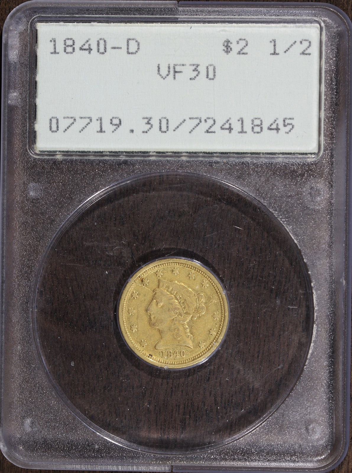 1840-D (VF30) Liberty Head Gold Quarter Eagle $2.50 PCGS - Dahlonega Rattler