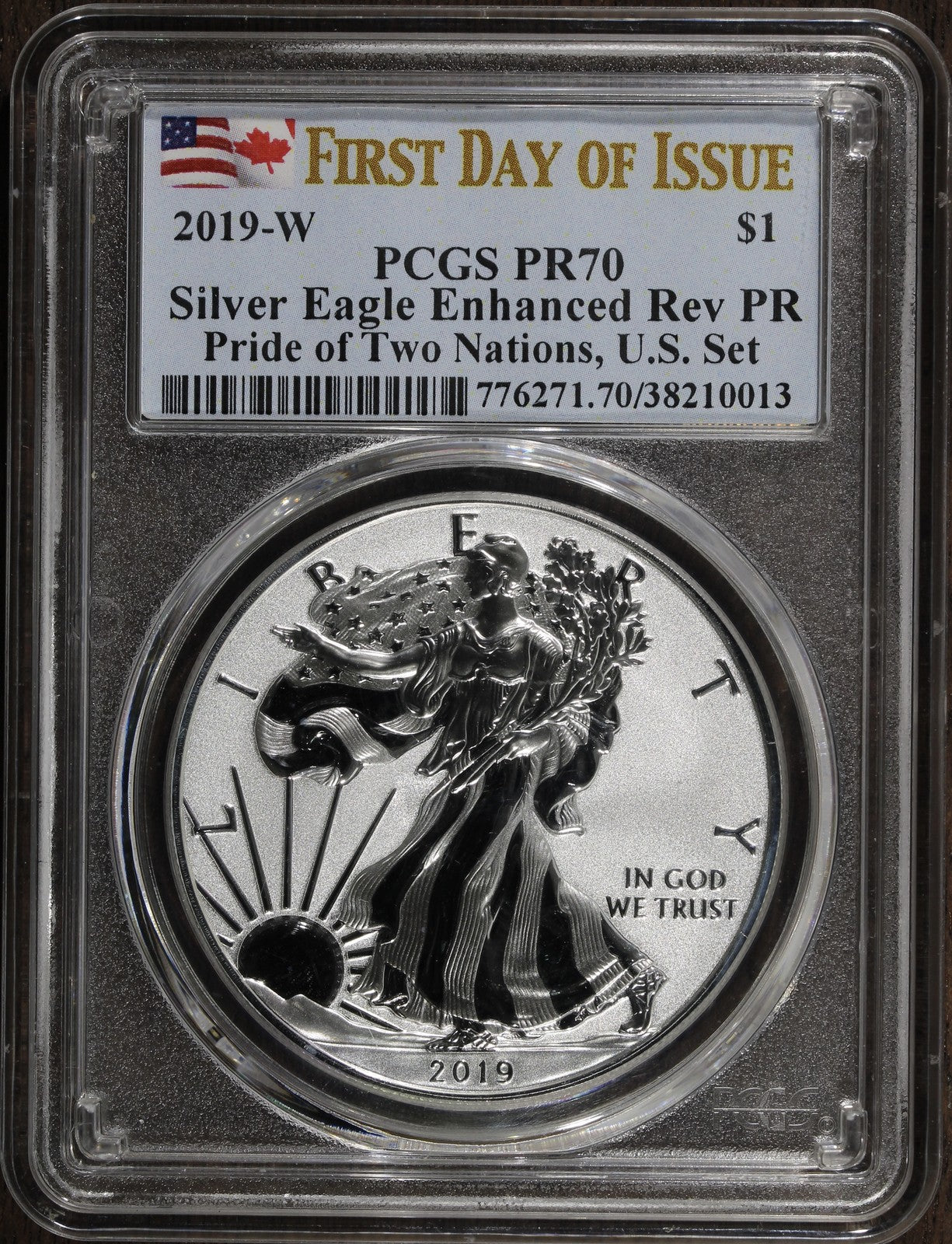 2019-W (PR70) Enhanced Reverse Proof American Silver Eagle ASE $1 PCGS
