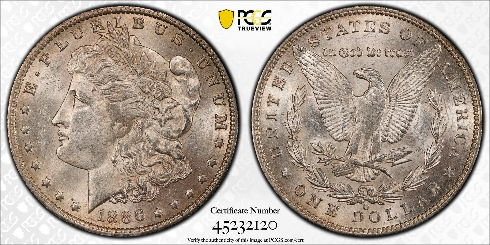 1886-O (MS61) Morgan Silver Dollar $1 PCGS - Conditional Rarity Key Date
