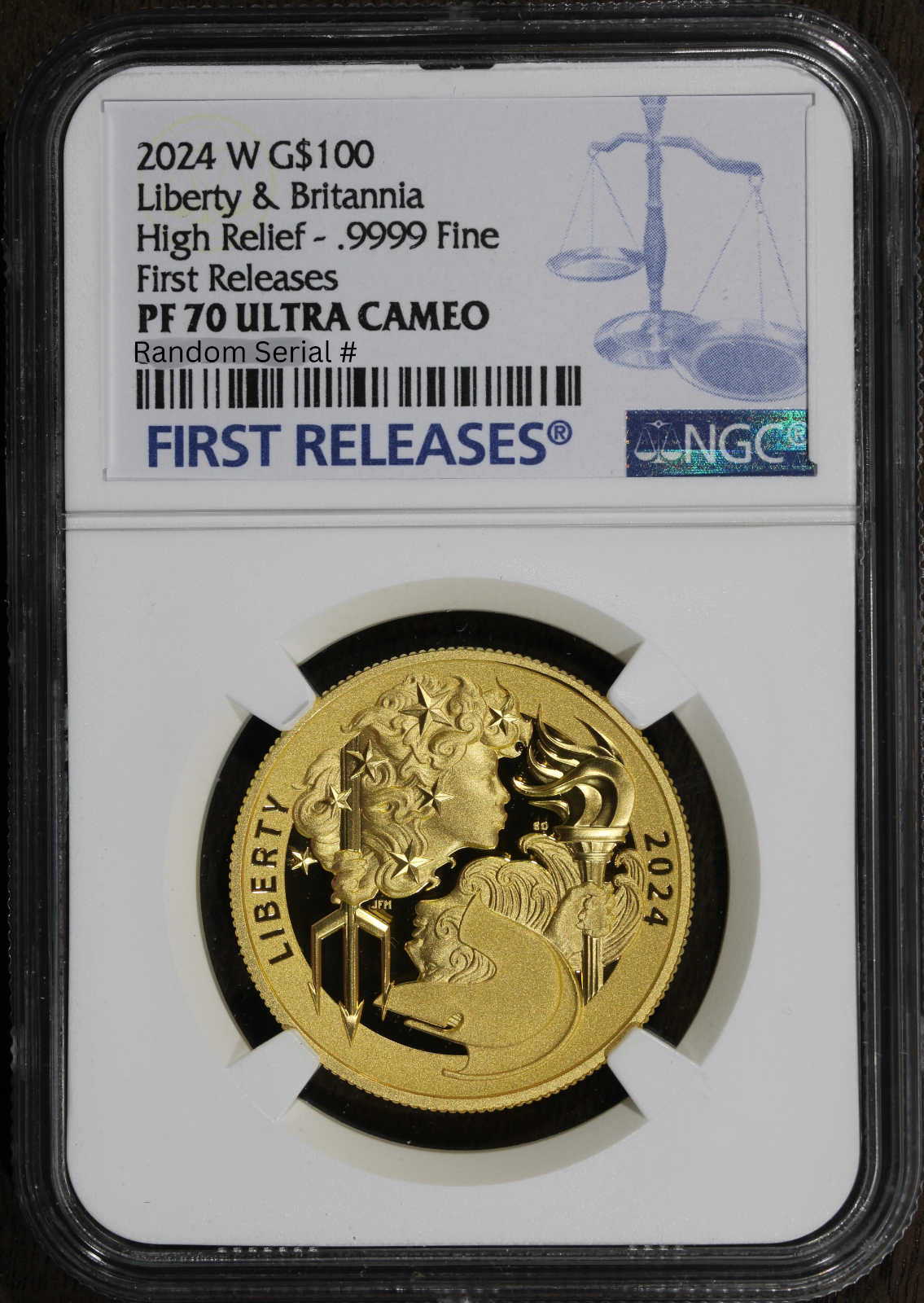 2024-W (PF70) 1 oz $100 Proof Gold Liberty & Britannia NGC - First Releases - US
