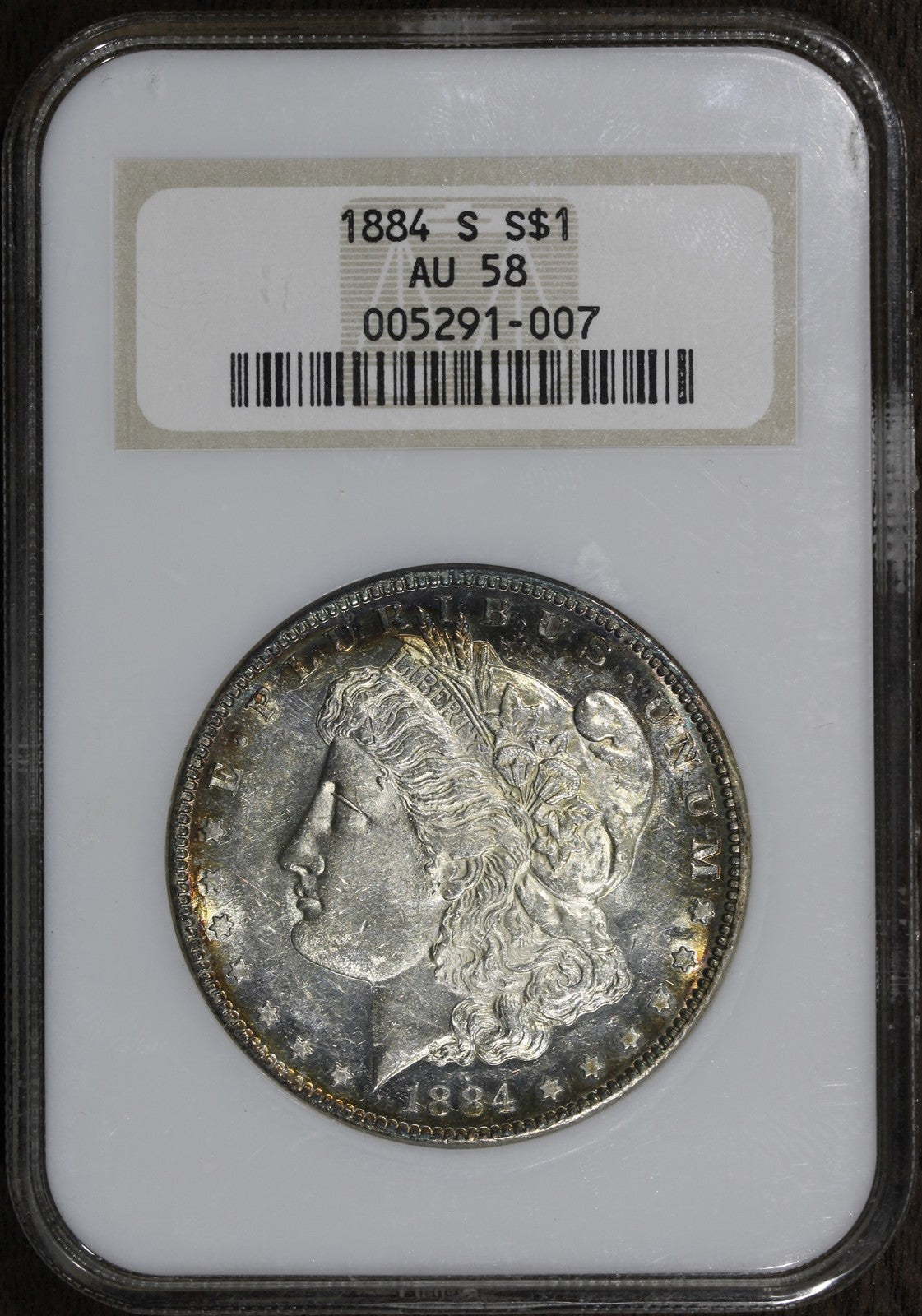 1884-S (AU58) Morgan Silver Dollar $1 NGC Fatty - Proof-Like Surfaces
