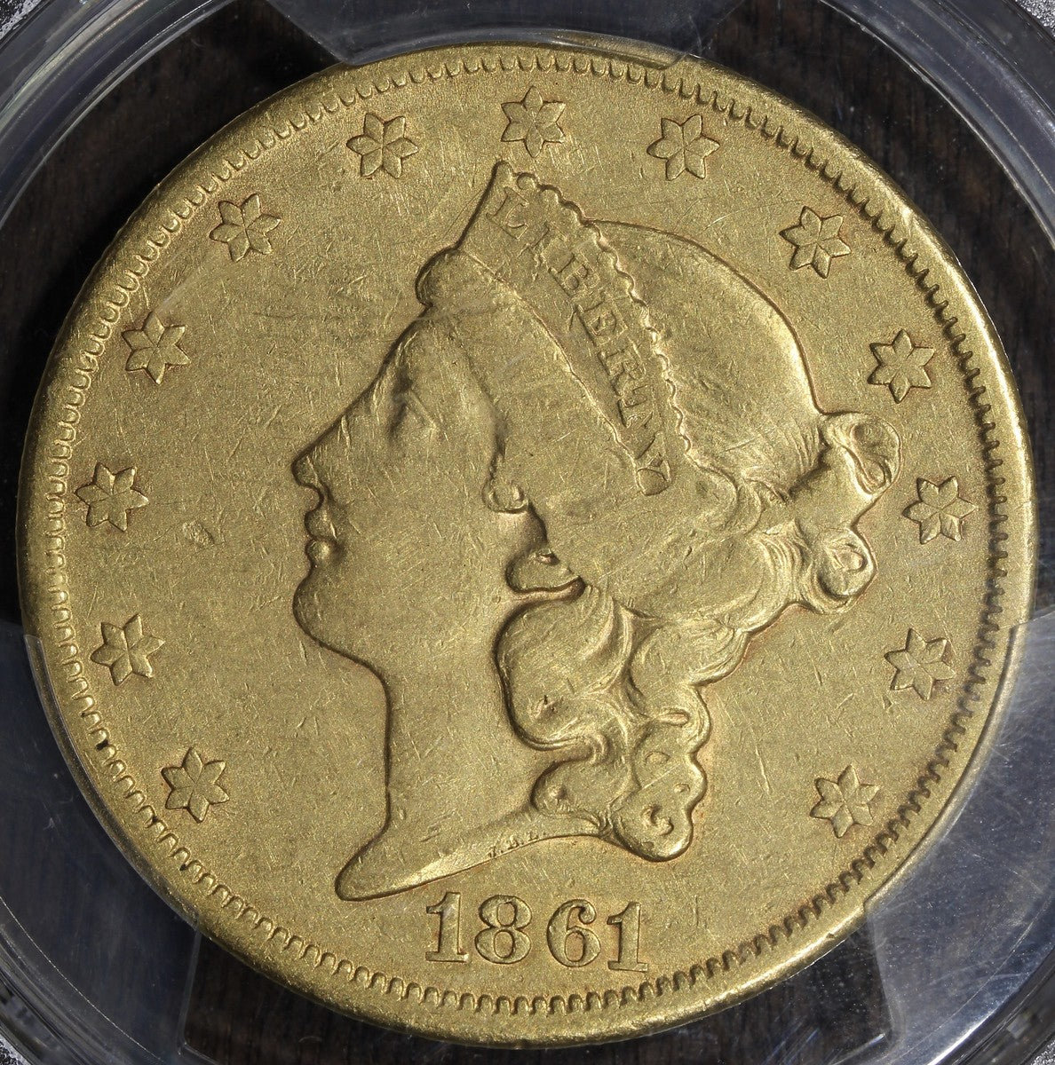 1861-S (XF40) Liberty Head Gold Double Eagle $20 PCGS - Type 1 $20 Gold