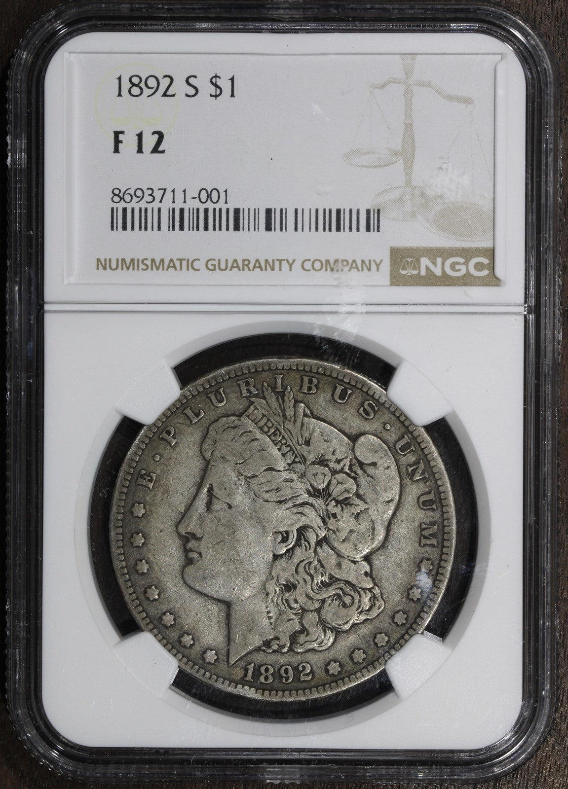 1892-S (F15) Morgan Silver Dollar $1 NGC - Key Date
