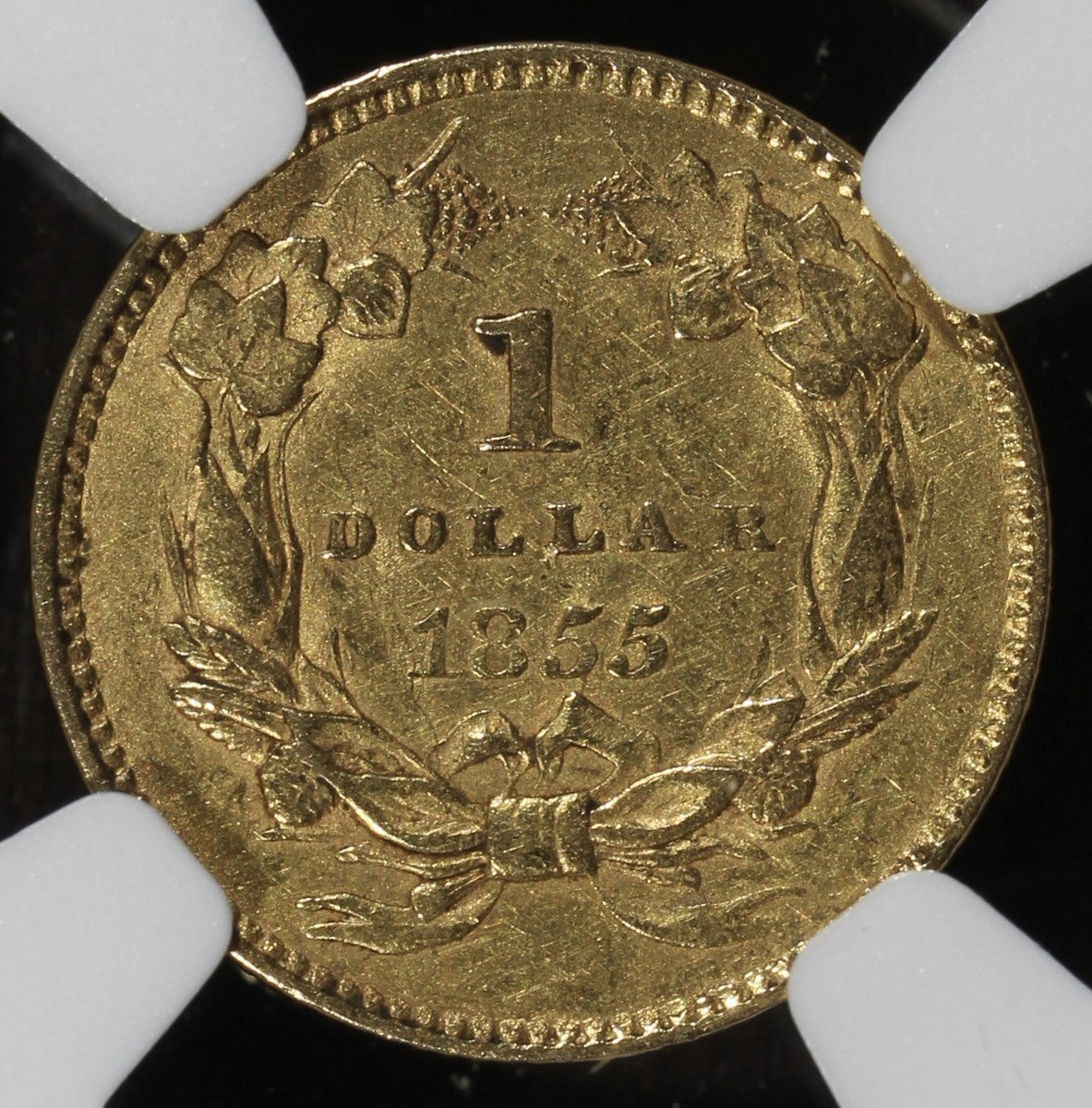 1855 (AU53) Type 2 Indian Princess Gold Dollar G$1 NGC