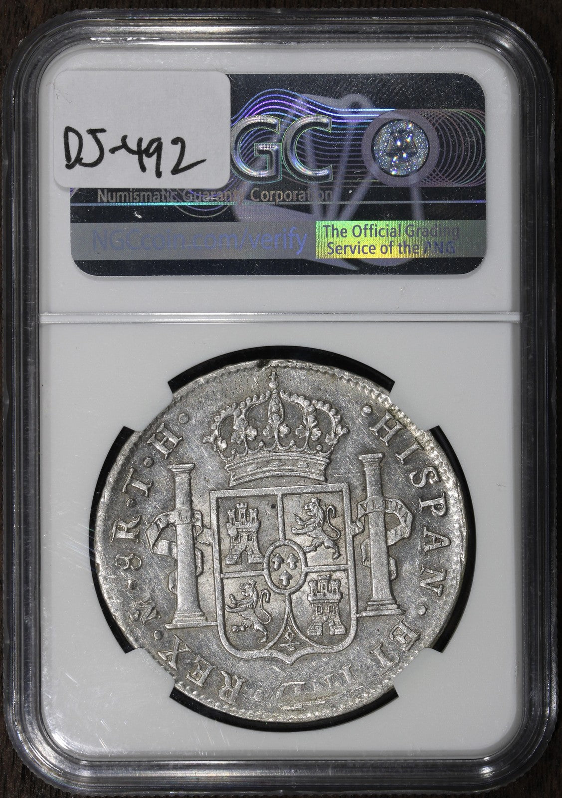 1805-Mo TH (AU55) Mexico 8 Reale 8R NGC - Prooflike Surfaces