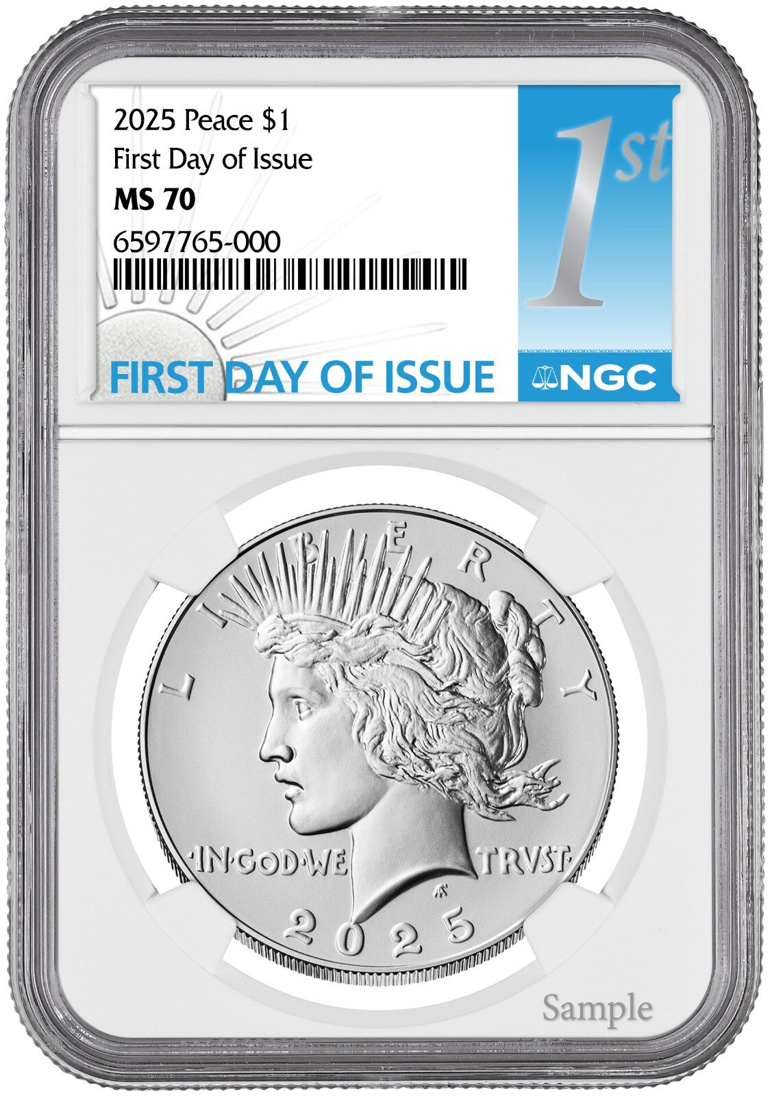 2025-P (MS70) Morgan & Peace Silver Dollar (2 Coin) First Day Of Issue FDOI NGC