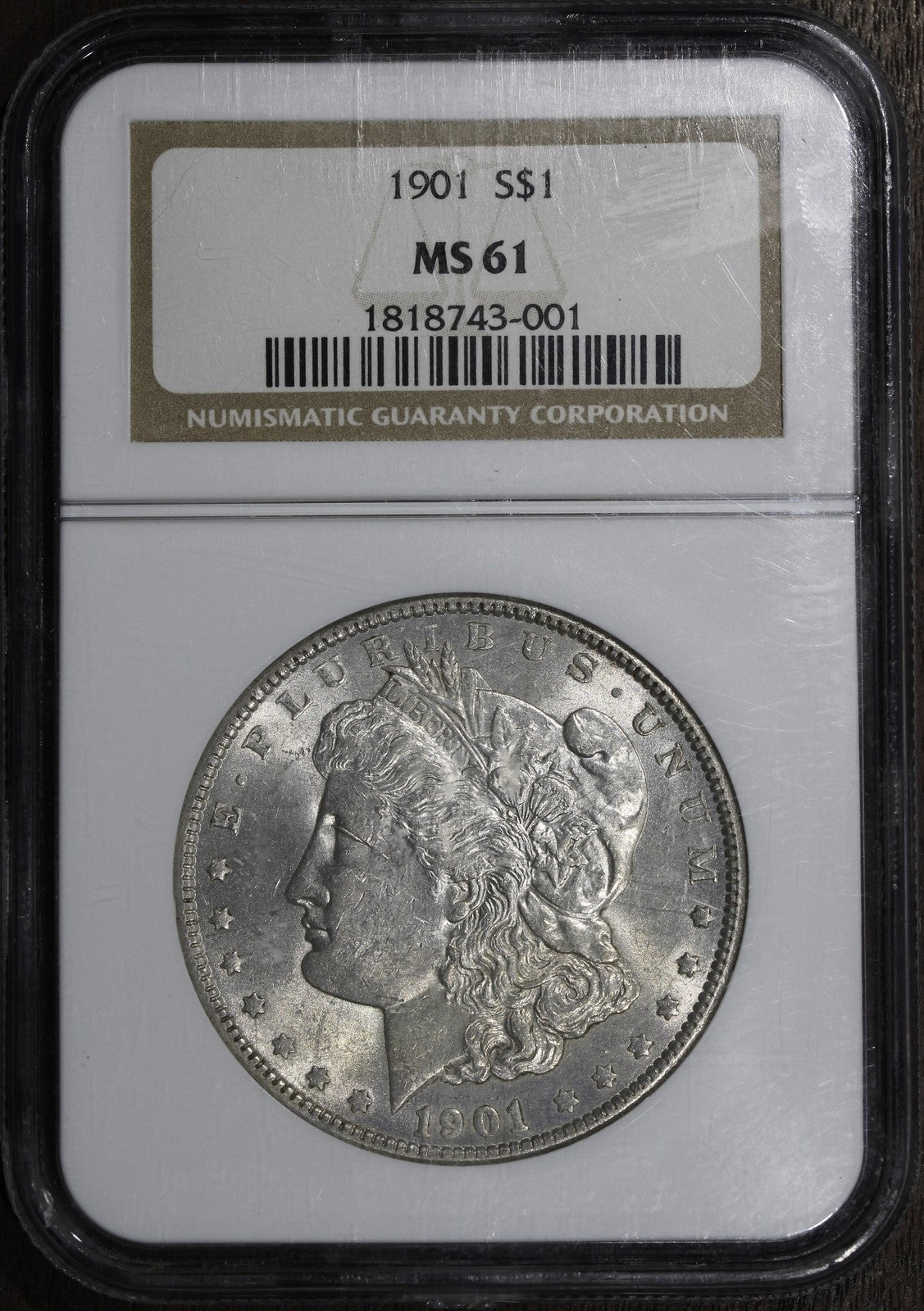 1901 (MS61) Morgan Silver Dollar $1 NGC