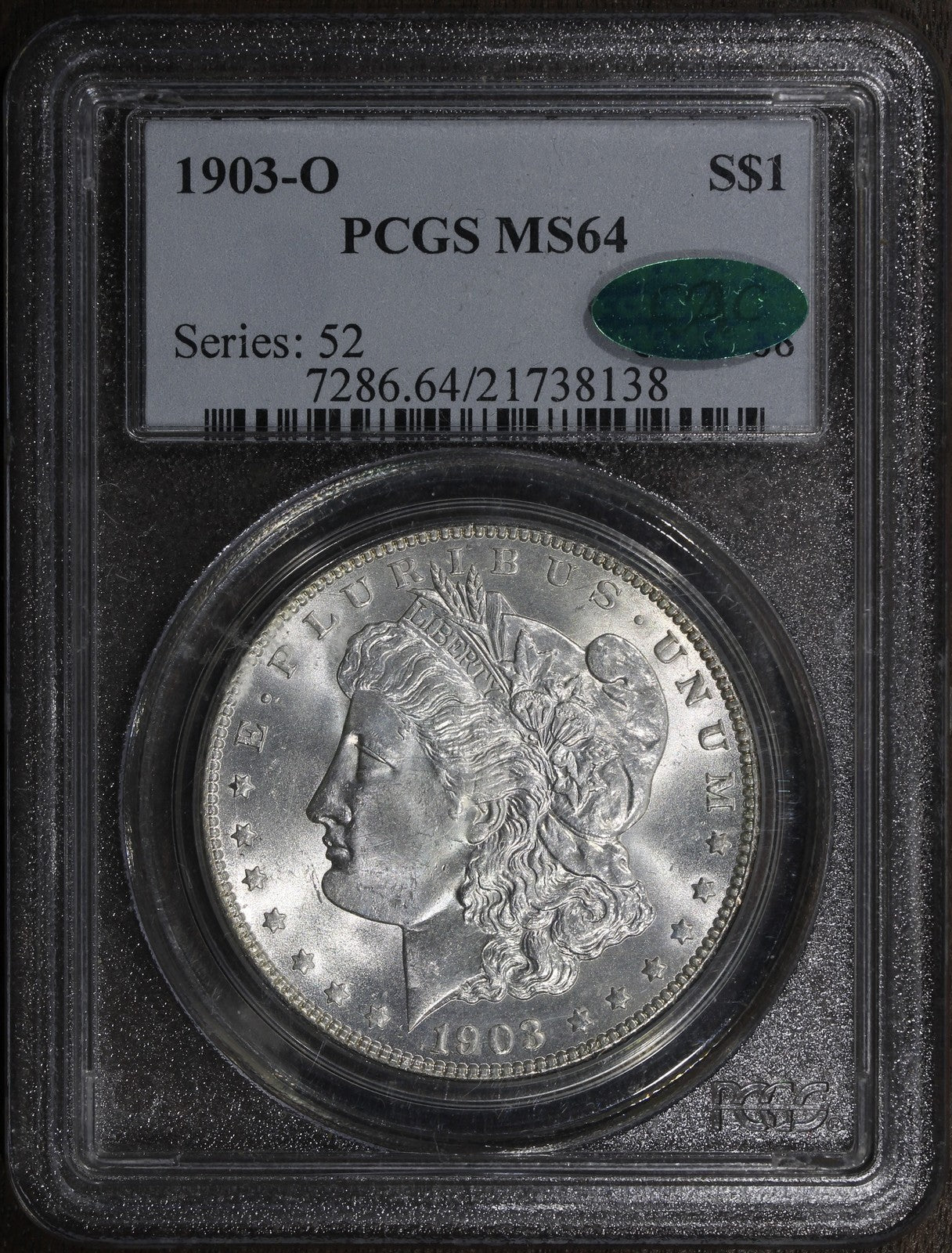 1903-O (MS64 CAC) Morgan Silver Dollar $1 PCGS - KEY Date