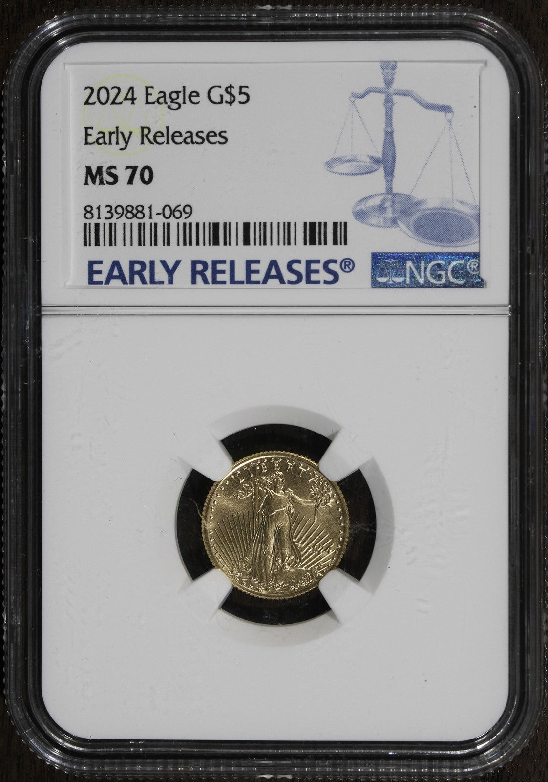 2024 (MS70) 1/10 Oz Gold Eagle $5 NGC - Early Releases ER