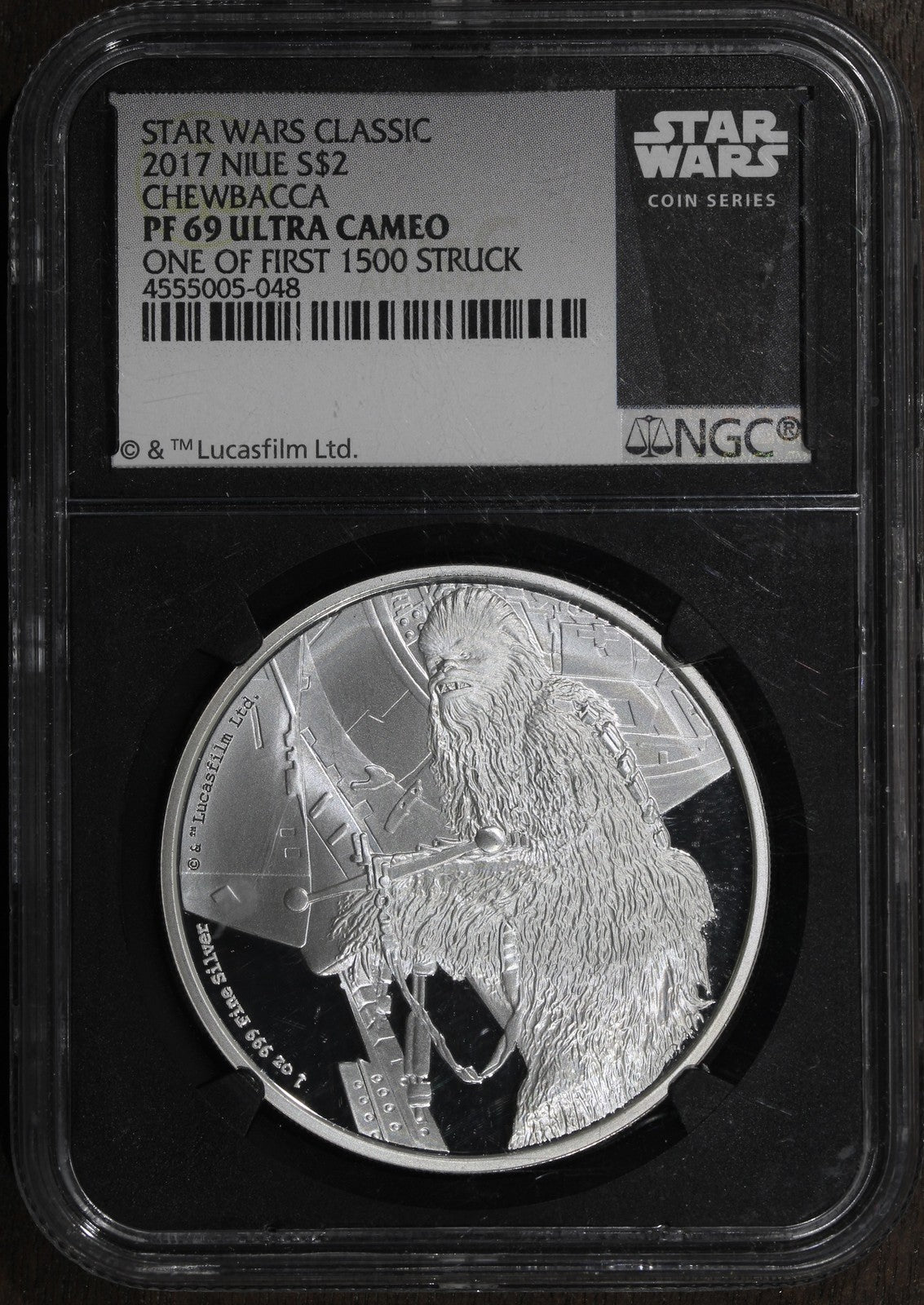 2017 (PF69) Chewbacca Star Wars Silver Coin S$2 NGC - Niue