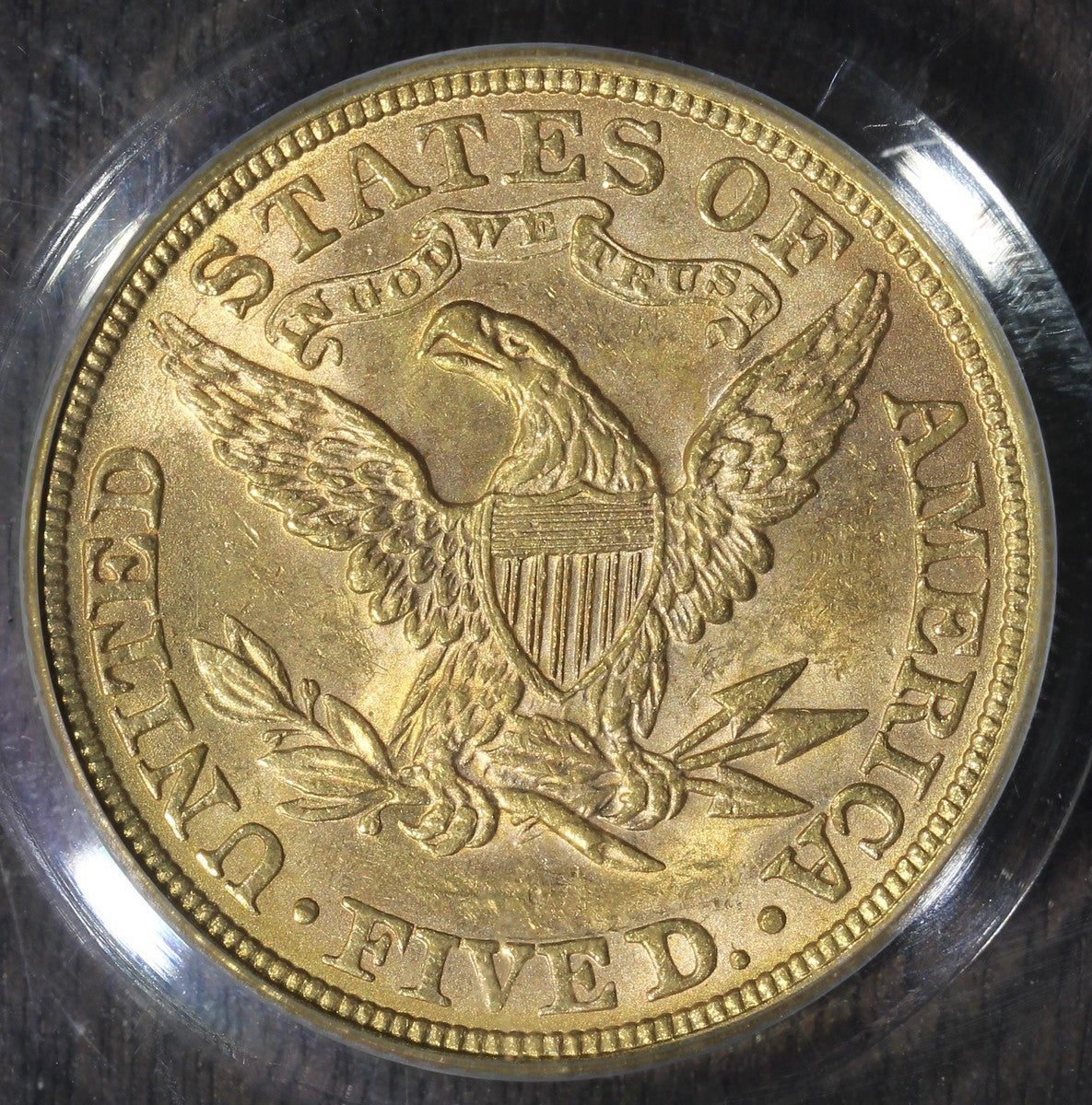 1897 (AU58 CAC) Liberty Head Gold Half Eagle $5 PCGS OGH 2.1