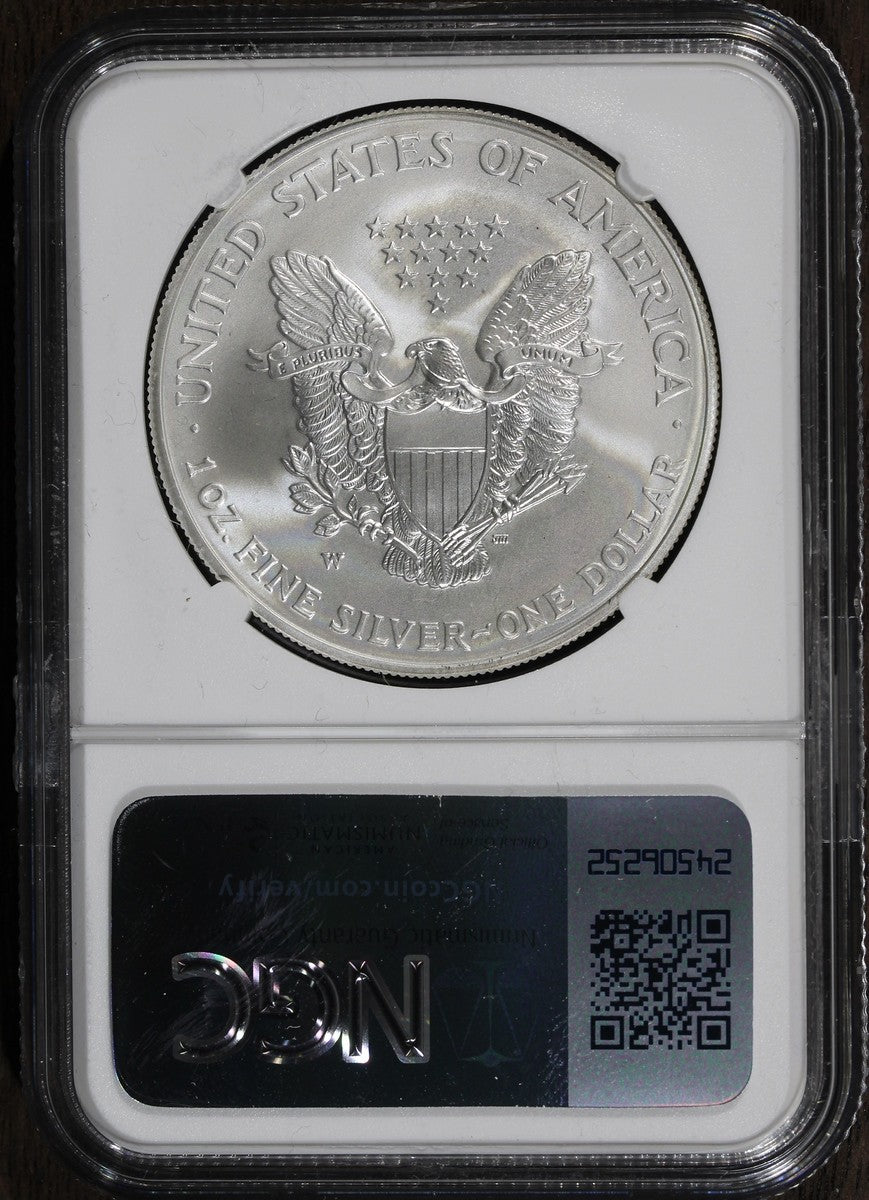 2006-W (MS70) Burnished American Silver Eagle $1 ASE NGC