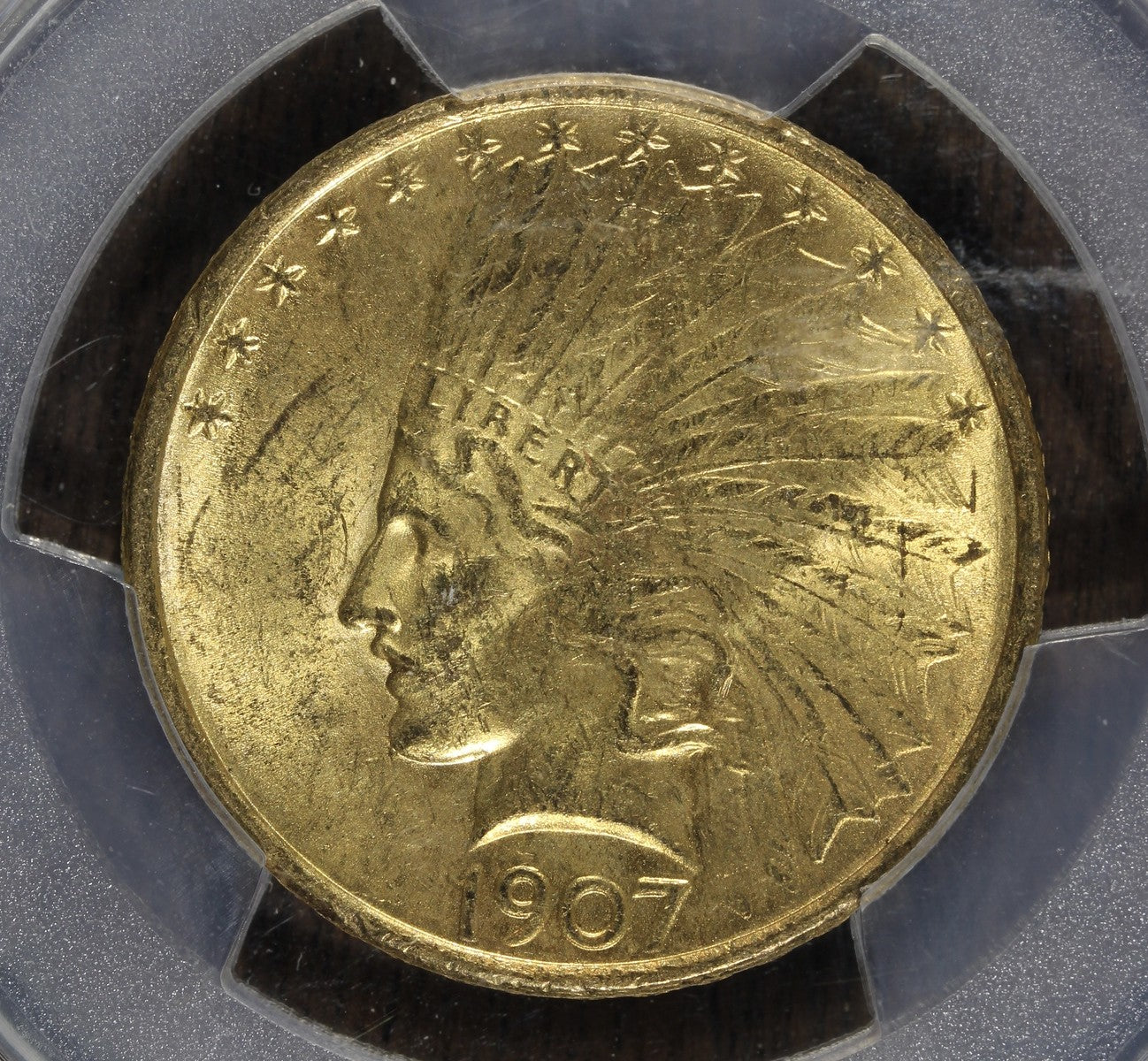 1907 (MS63) Indian Head Gold Eagle $10 PCGS - No Motto - First Year of Issue