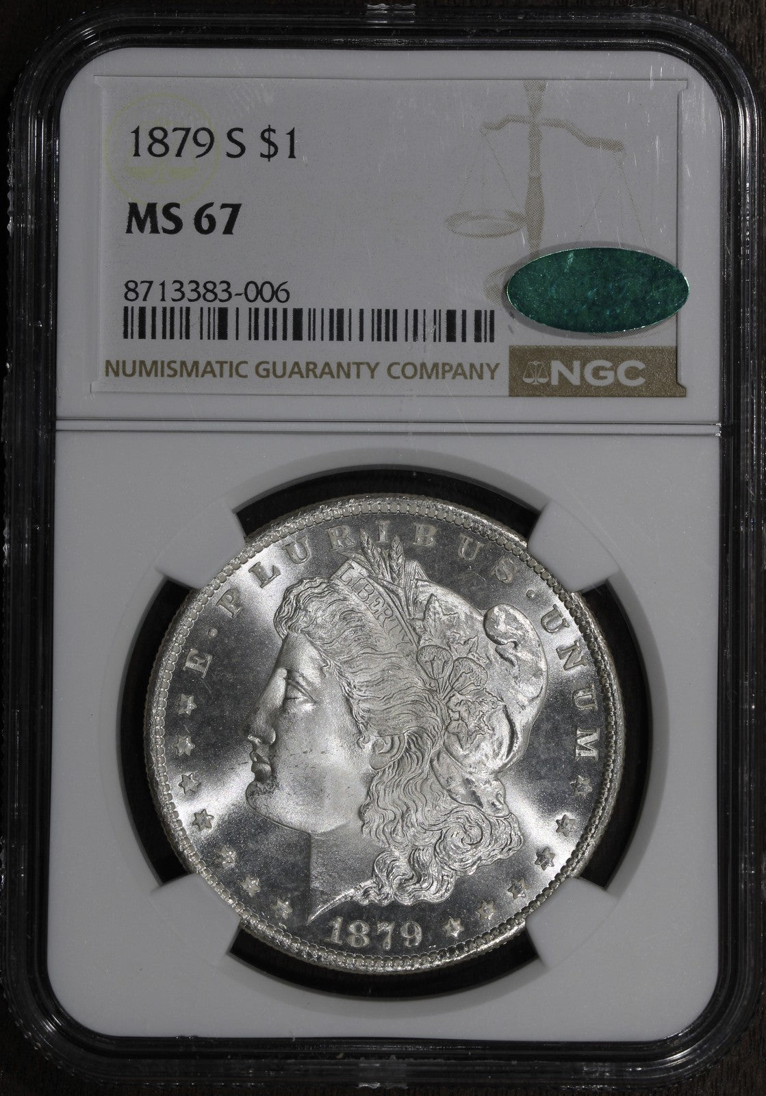 1879-S (MS67 CAC) Morgan Silver Dollar $1 NGC
