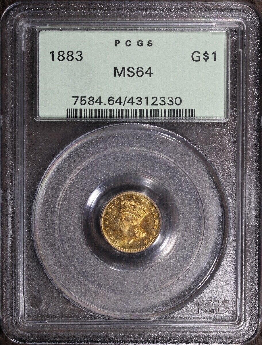 1883 (MS64) Gold Princess Dollar (Type 3) G$1 PCGS OGH