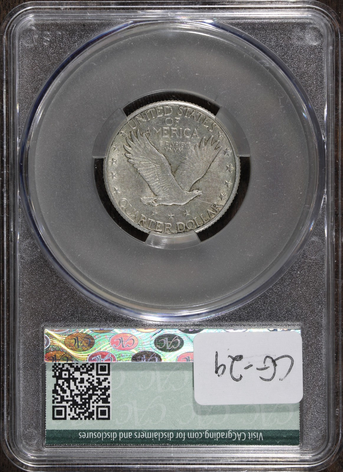 1923-S (AU53 CAC) Standing Liberty Quarter 25C CACG - Better Date