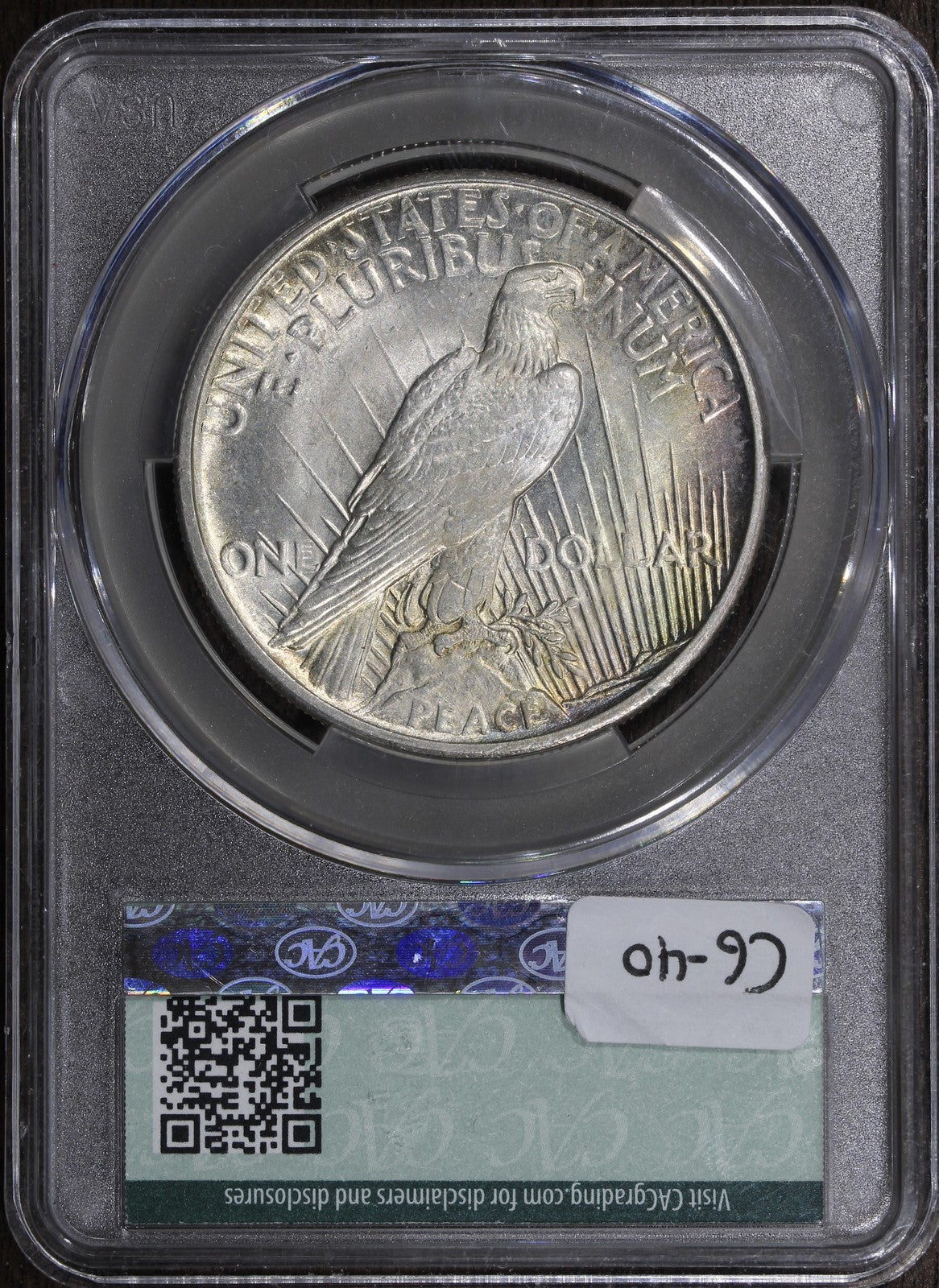 1921 (MS64 CAC) High Relief Peace Silver Dollar $1 CACG - Original