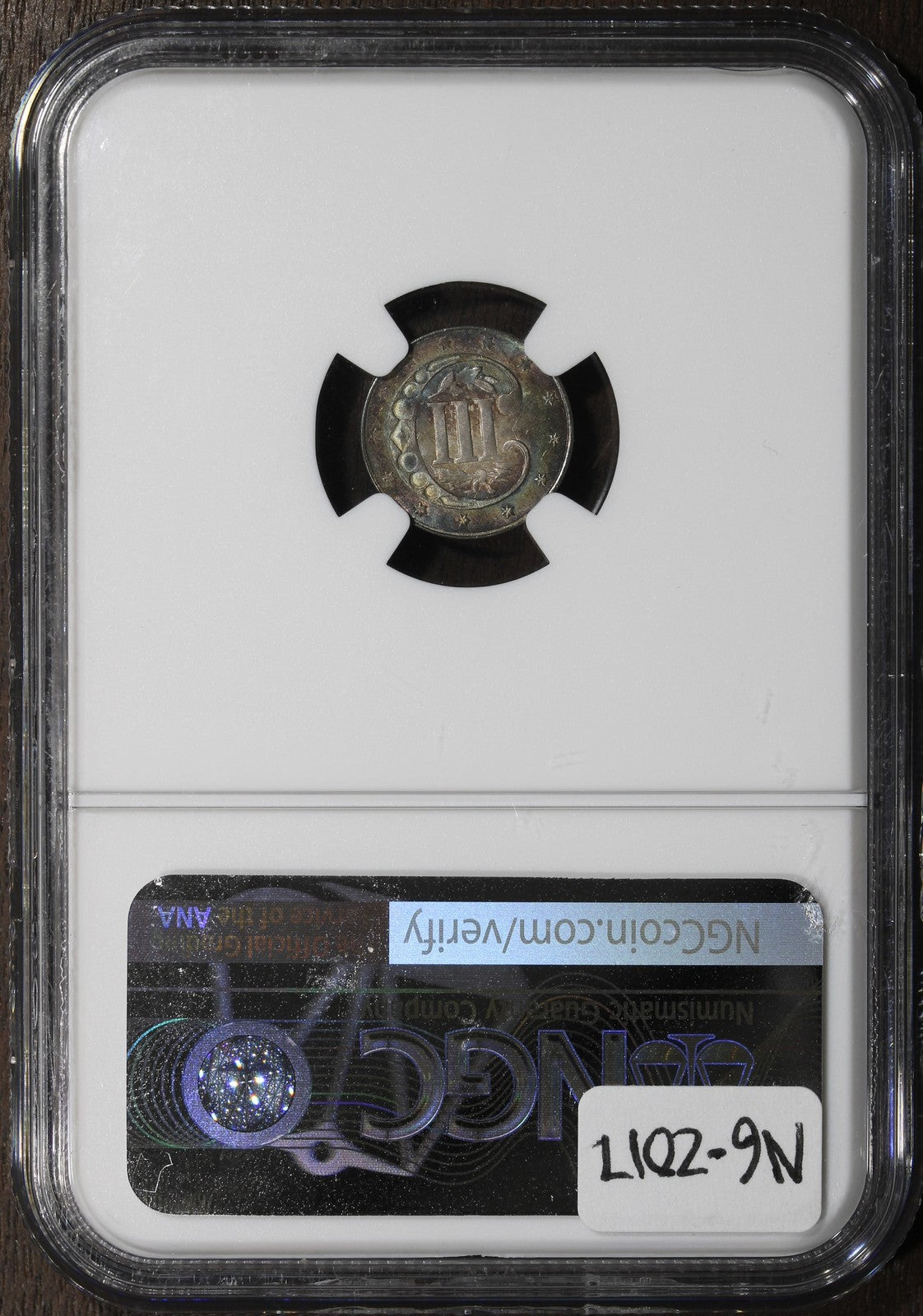 1861 (MS64) Three Cent Silver Trime 3CS NGC - Colorful Tone