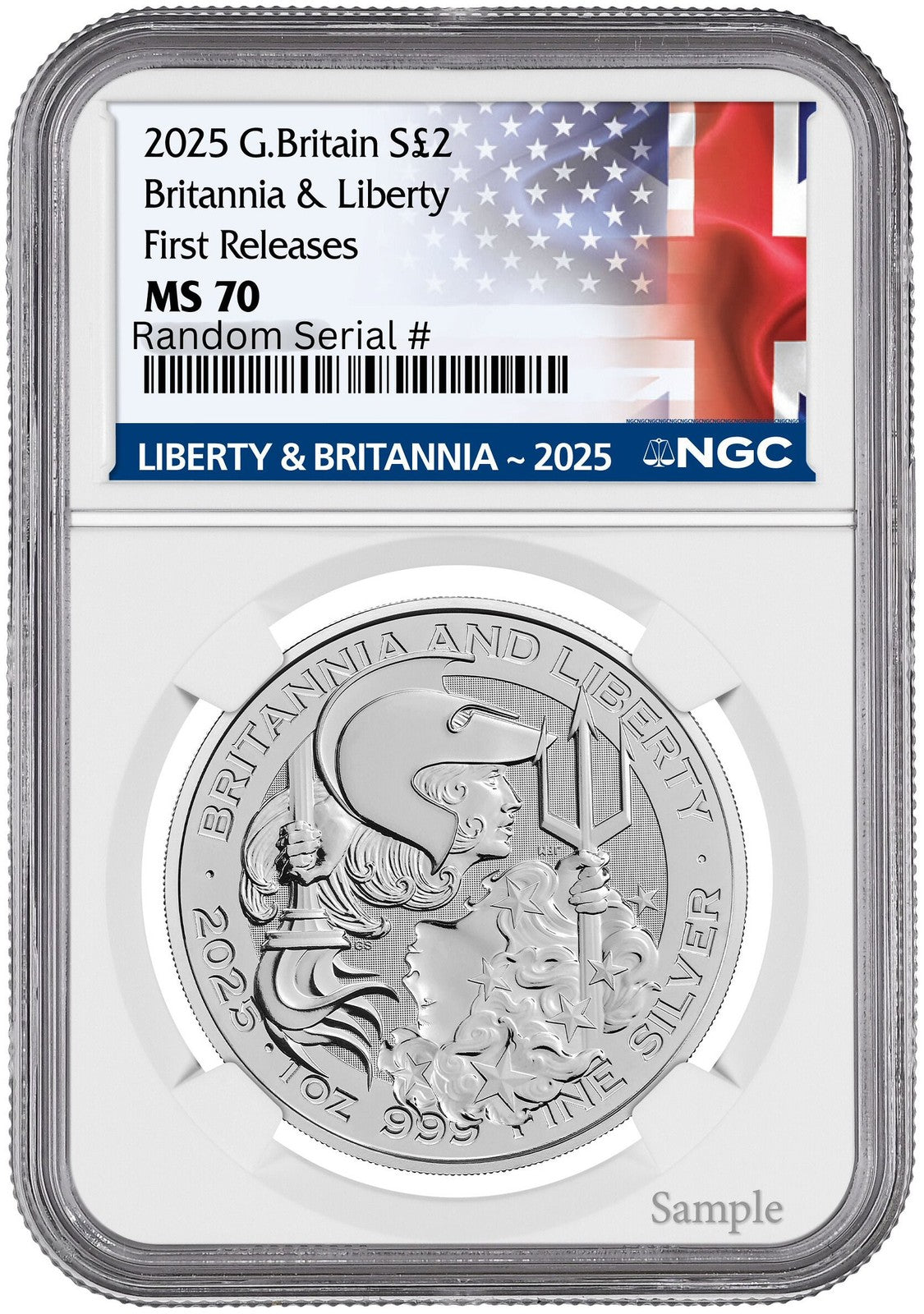 2025 (MS70) Britannia & Liberty Silver 1 Oz £2 NGC FR First Releases - UK Mint