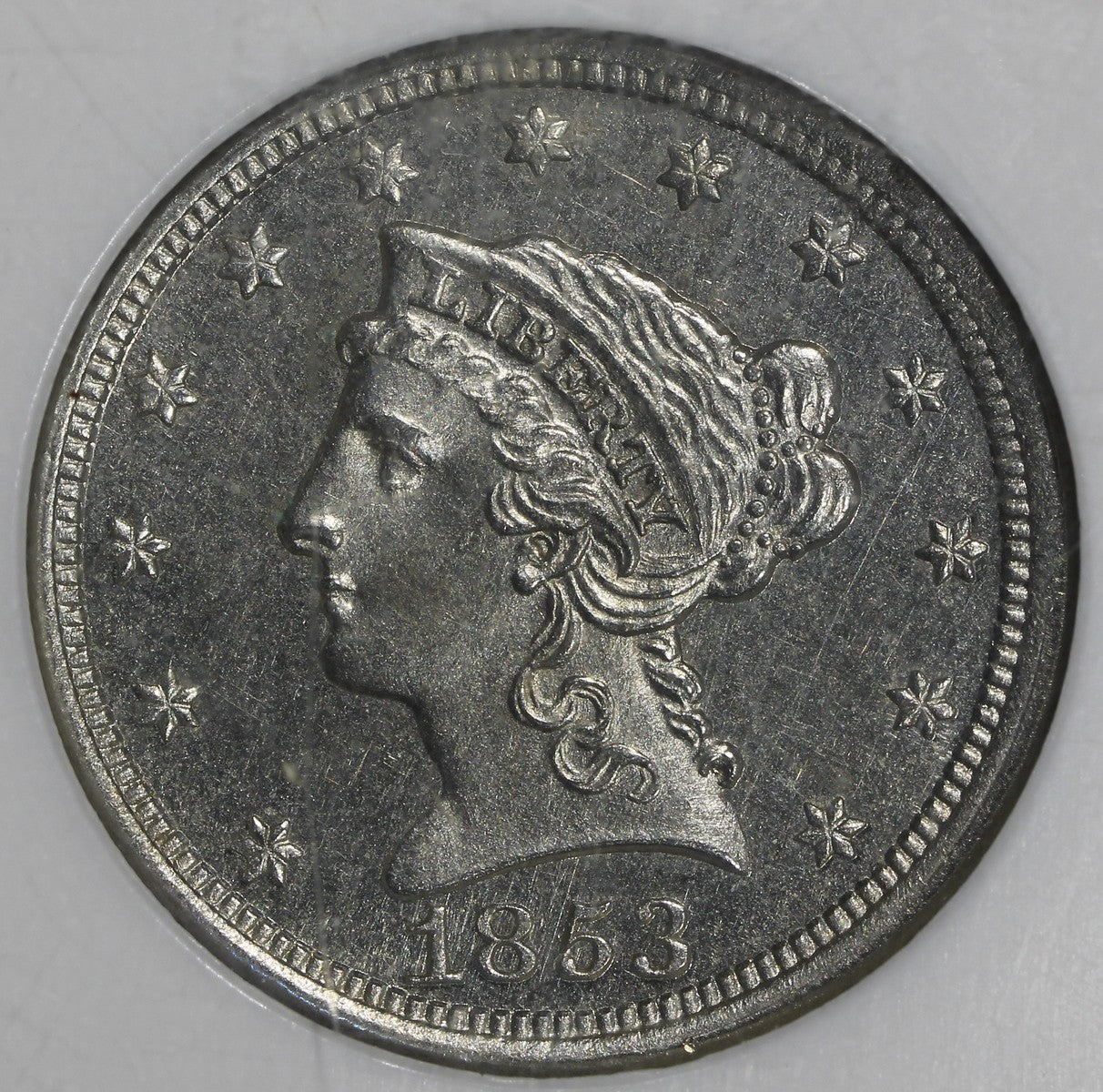 1853 (PF63) Proof Copper Nickel Cent Pattern 1C NGC - Judd 150