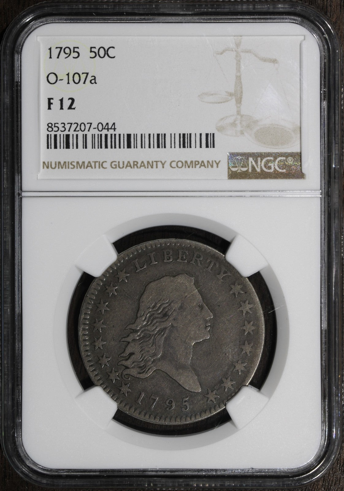 1795 (F12) Flowing Hair Half Dollar 50C NGC - Overton 107A