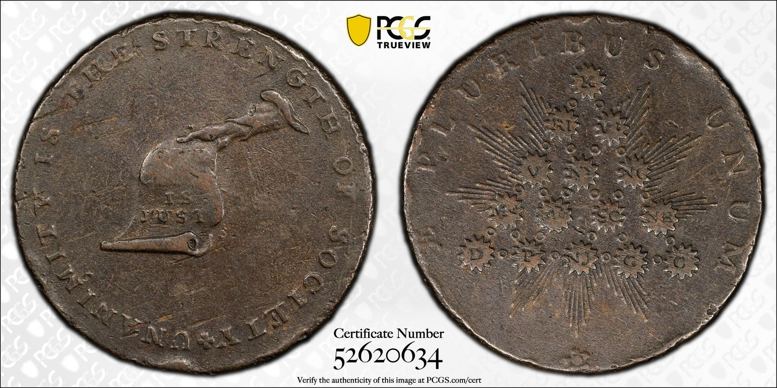 1790s (VF25) Kentucky Token Plain Edge 1/2P PCGS - Colonial