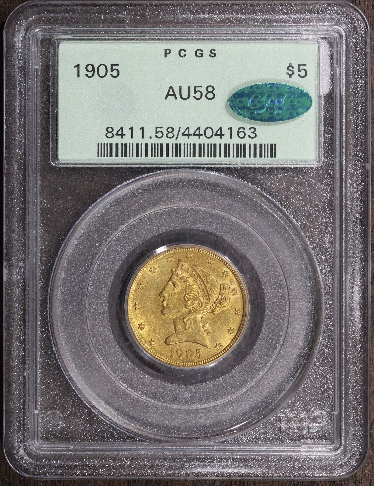1905 (AU58 CAC) Liberty Head Gold Half Eagle $5 PCGS OGH