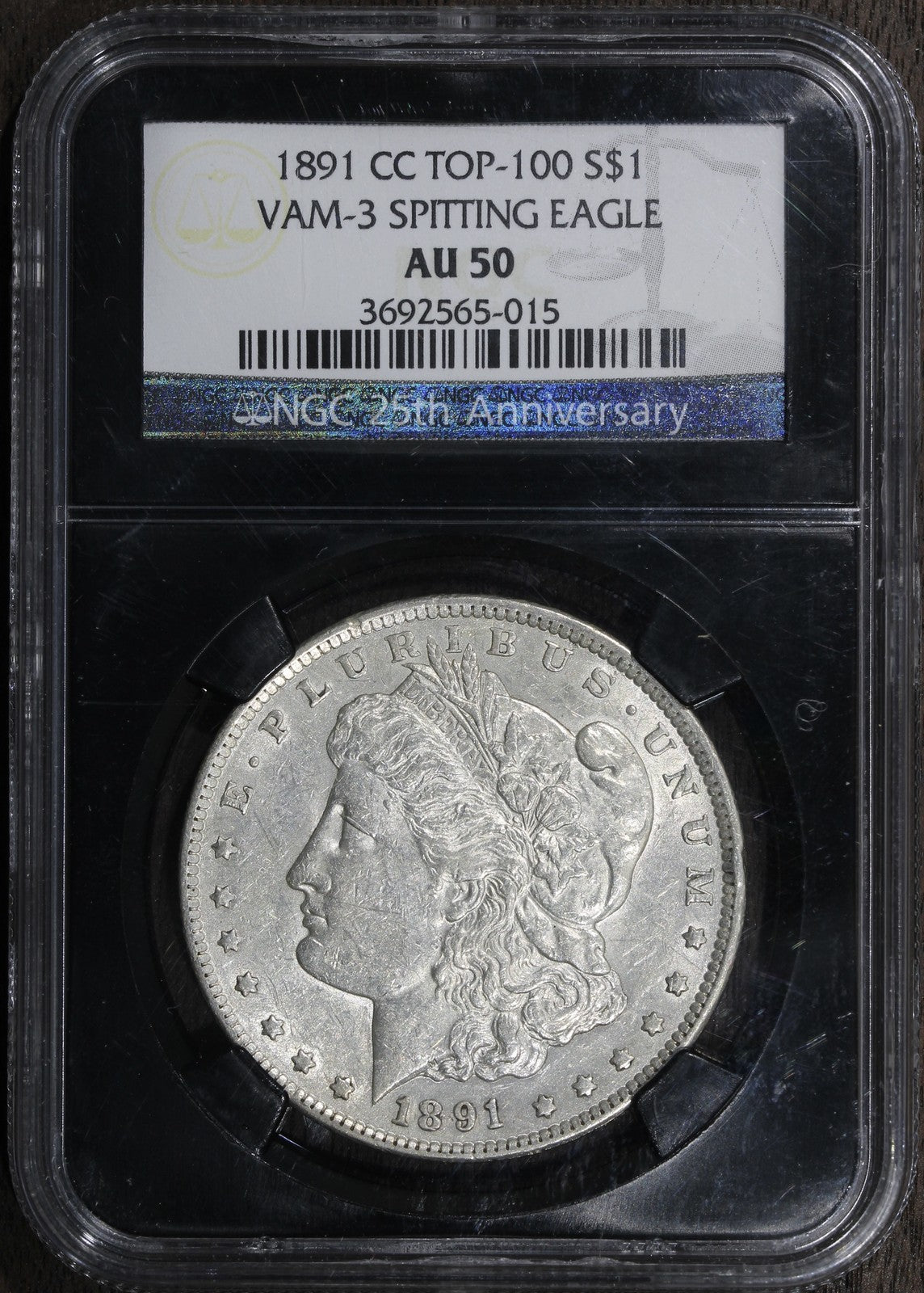 1891-CC (AU50) Morgan Silver Dollar $1 NGC - Spitting Eagle