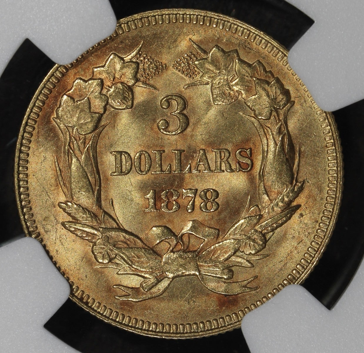 1878 (MS64) Indian Princess Three Dollar Gold $3 NGC
