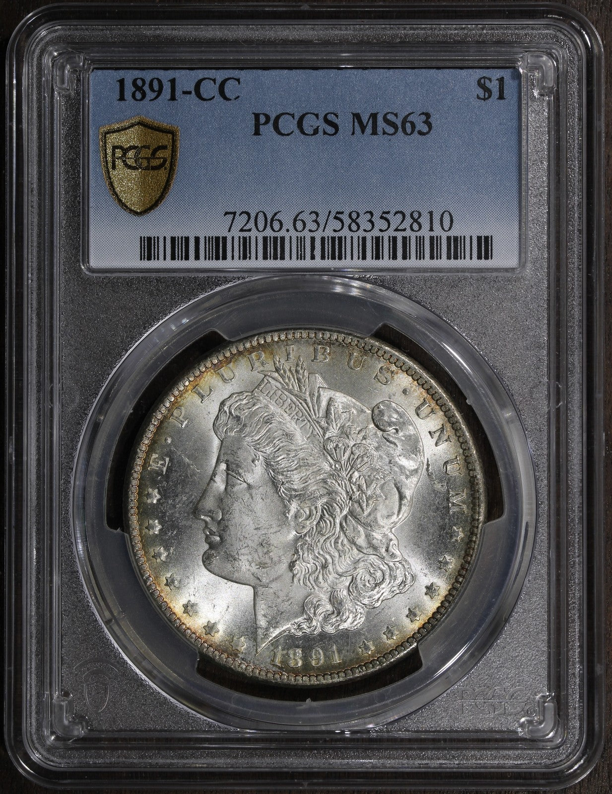 1891-CC (MS63) Morgan Silver Dollar $1 PCGS - Carson City