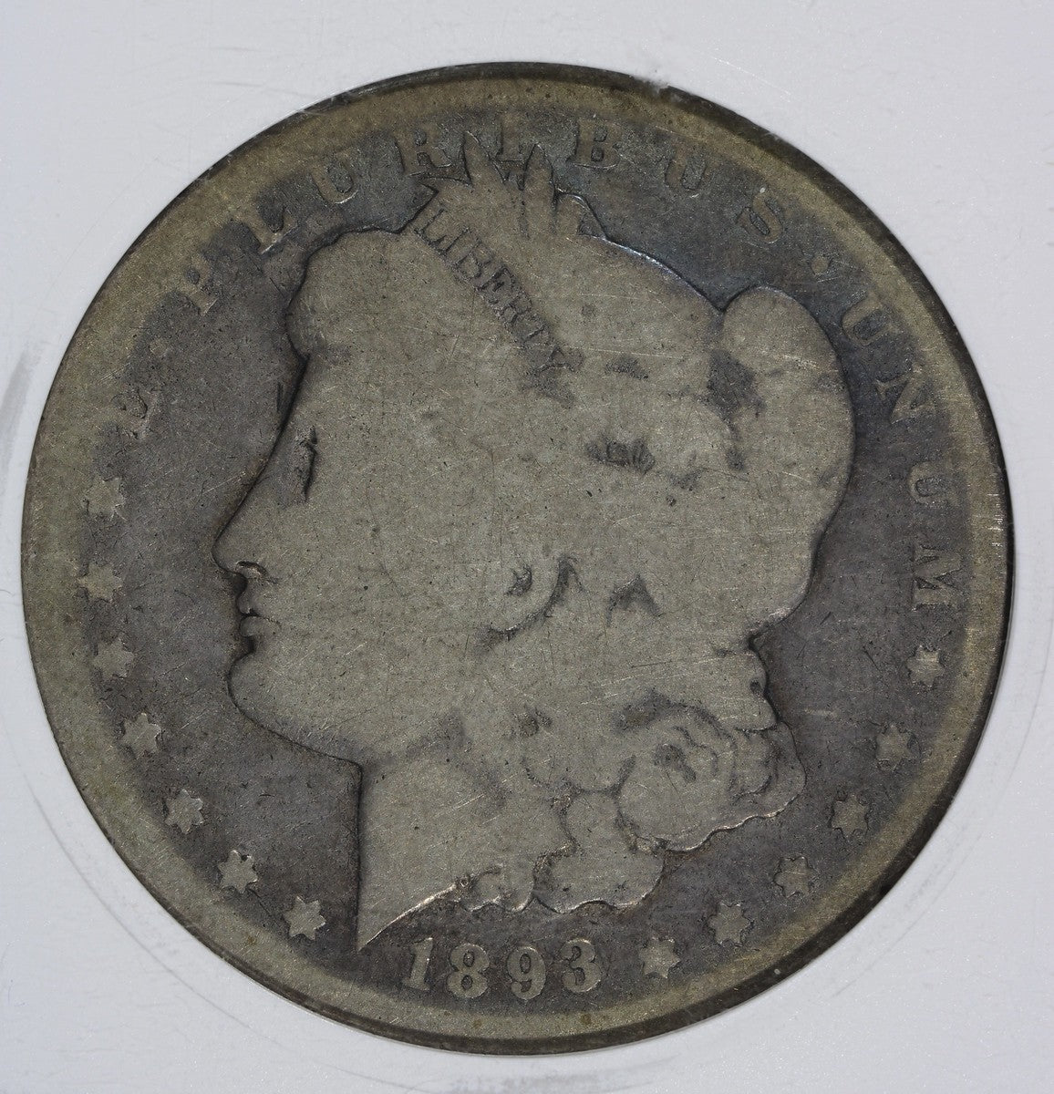 1893-S (AG3) Morgan Silver Dollar $1 ANACS Soapbox - Old Holder, Nice Tone