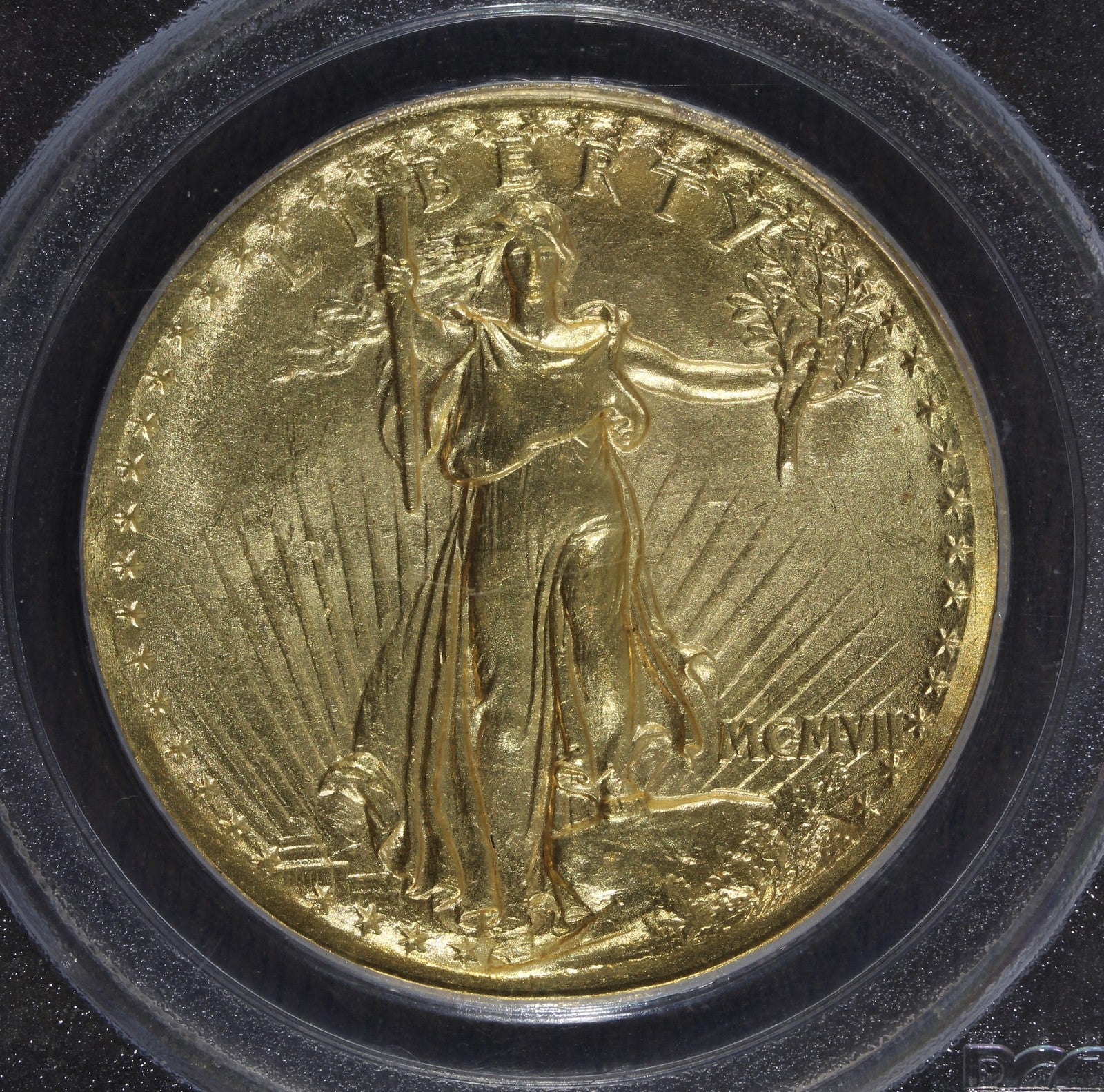 1907 (MS64) High Relief Saint St Gauden's Double Eagle $20 PCGS OGH - Wire Edge
