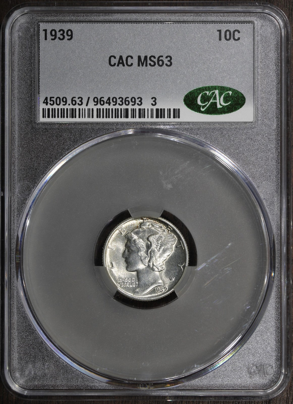 1939 (MS63 CAC) Mercury Dime 10C CACG