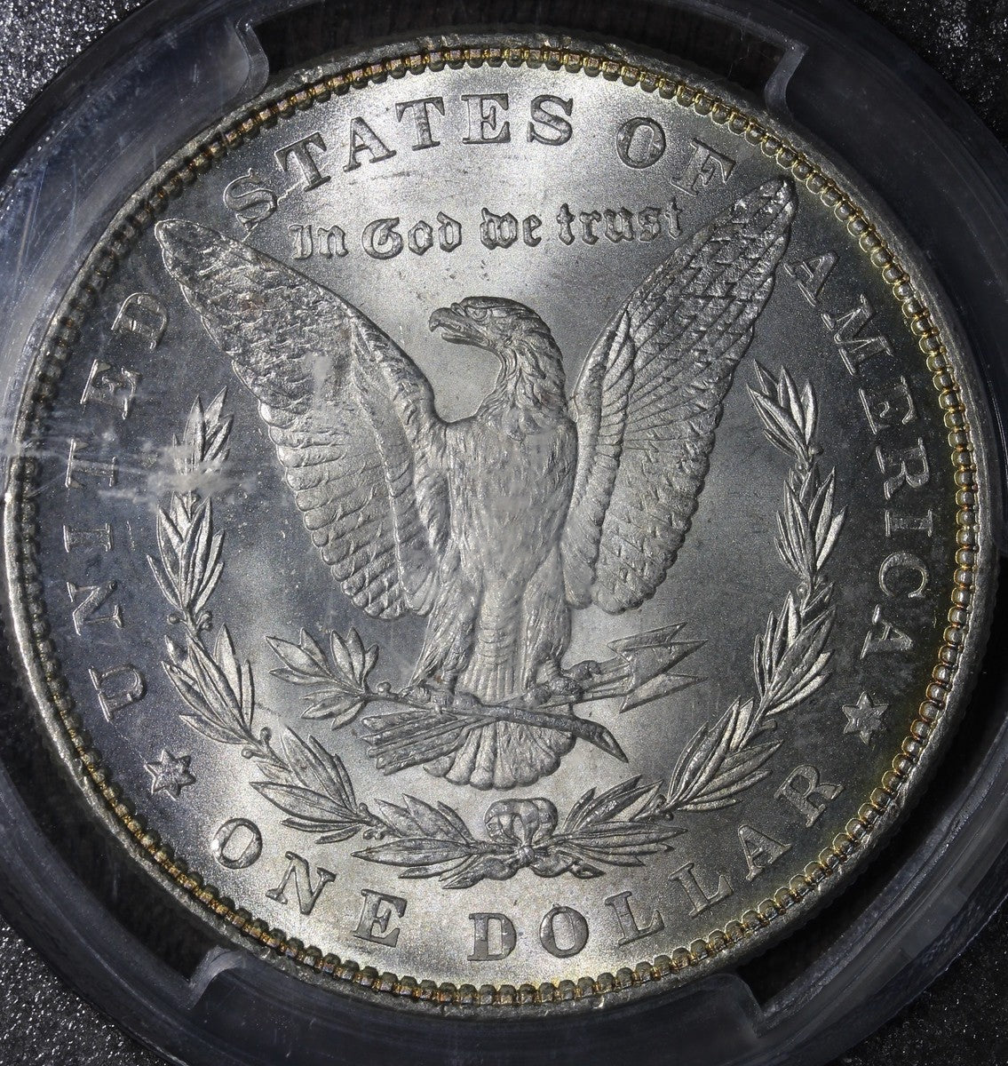 1885 (MS66+ CAC) Morgan Silver Dollar $1 PCGS - Rainbow Toned Gem