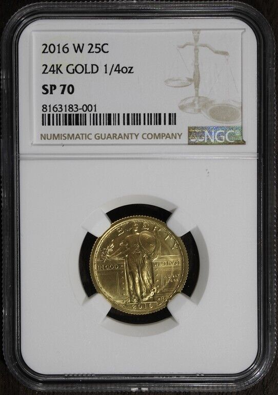 2016-W (SP70) GOLD Standing Liberty Quarter NGC 25c 1/4 oz Gold