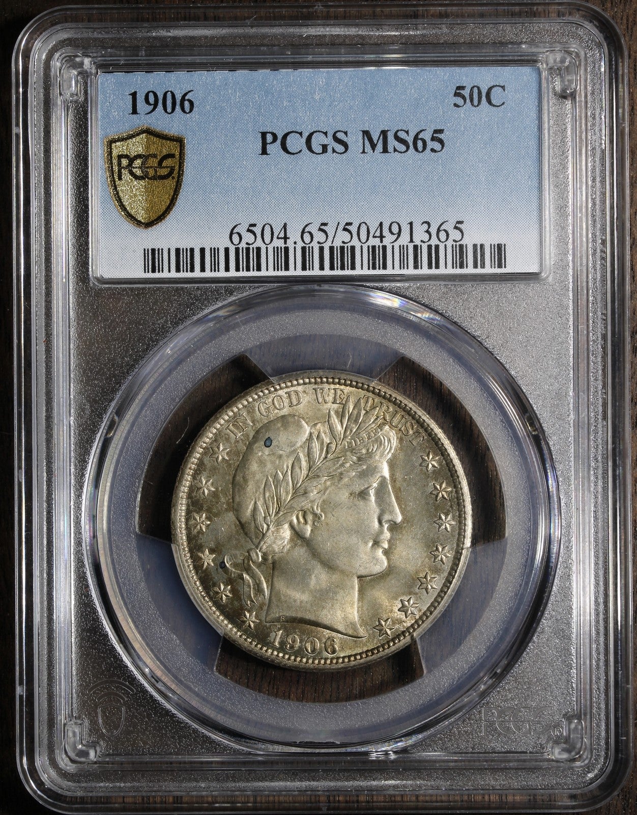 1906 (MS65) Barber Half Dollar 50C PCGS - Gem Half Dollar