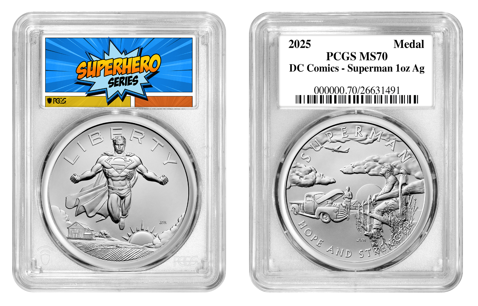 2025 (MS70) 1 oz Superman Silver Medal PCGS - US Mint DC Comics Collaboration