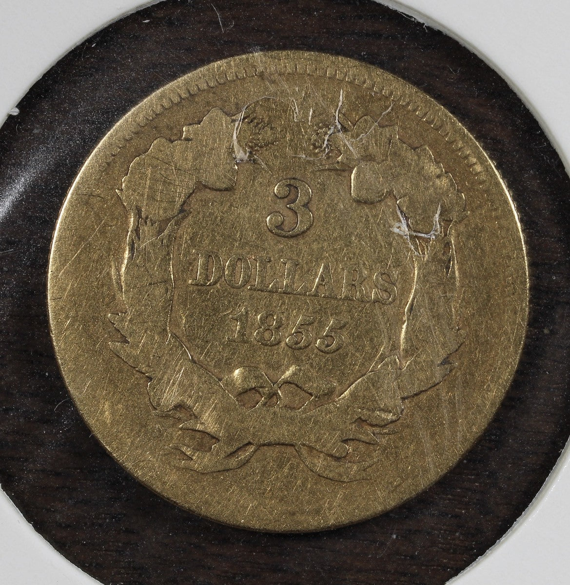 1855 Three Dollar Gold Indian Princess $3 Lowball