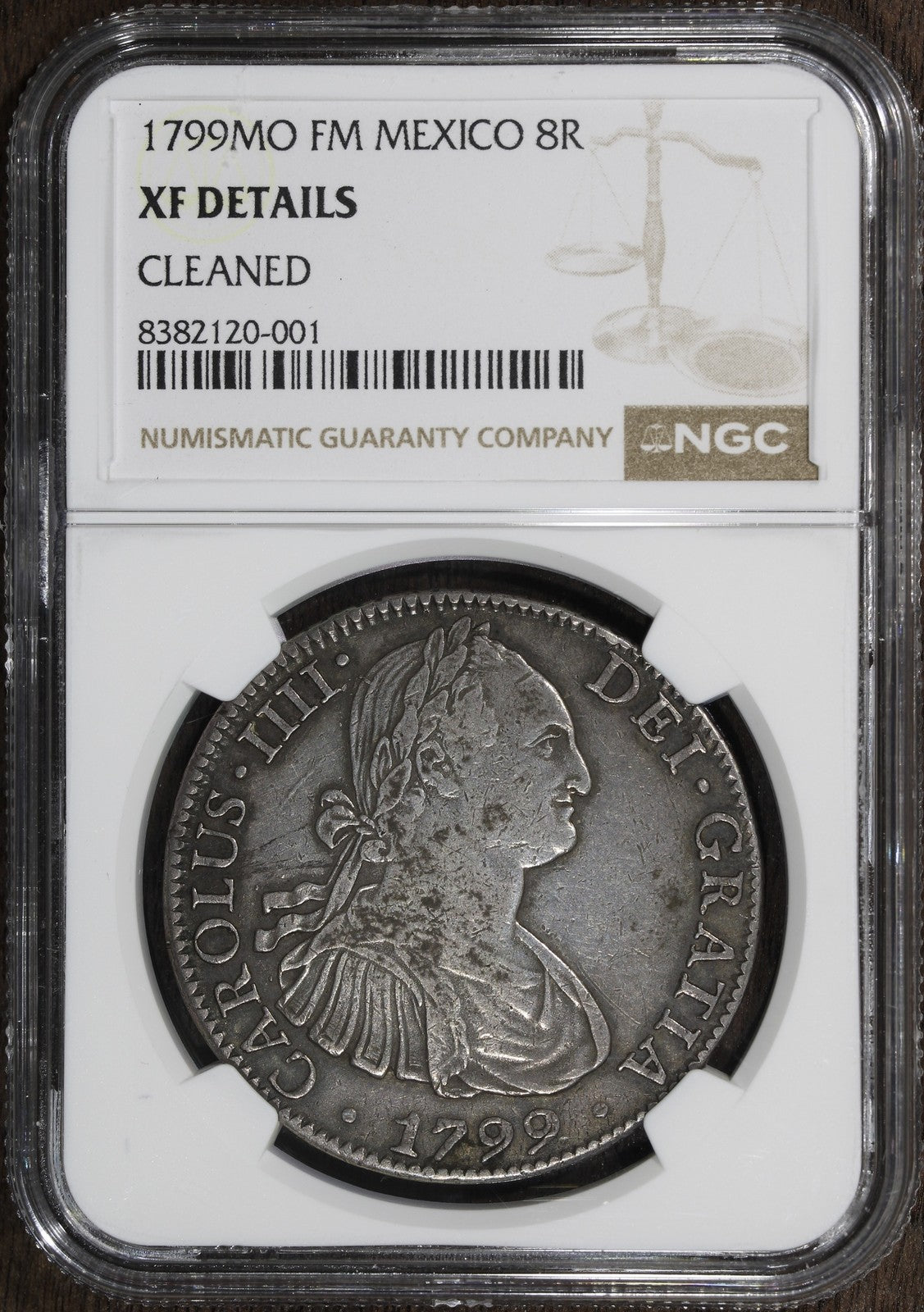1799-Mo (XF Details) Mexican Silver 8 Real 8R NGC
