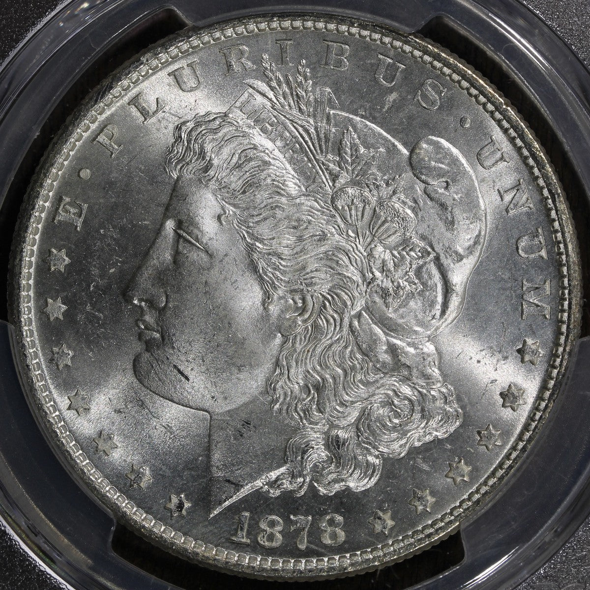 1878 7TF (MS63 CAC) Morgan Silver Dollar $1 PCGS - Reverse of 1879, Rev 79