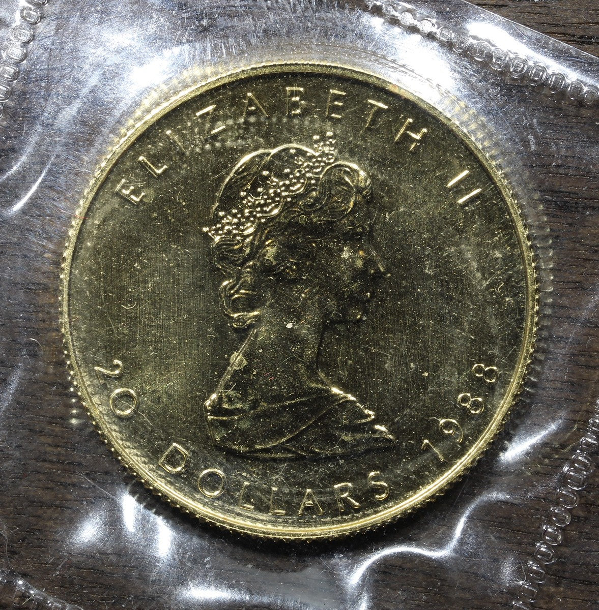 1988 1/2 oz Canadian Gold Maple $20 .9999 Fine