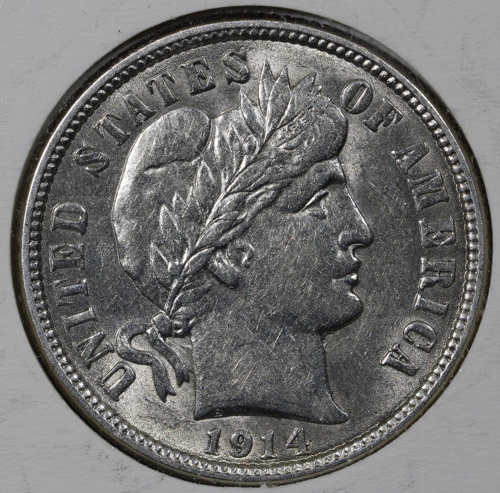 1914 Barber Dime 10C - UNC Uncirculated Light Hairlines