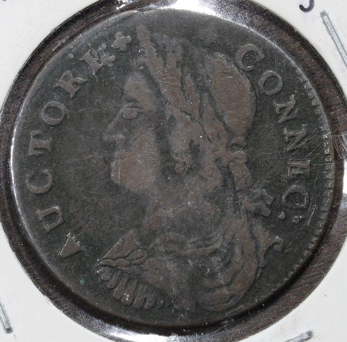 1787 Connecticut Copper - Draped Bust Left Miller 19 VF - Colonial Issue
