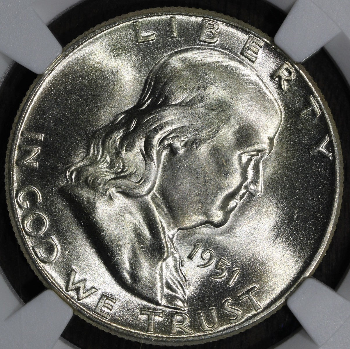 1951 (MS66 FBL) Franklin Half Dollar 50C NGC - Blast White