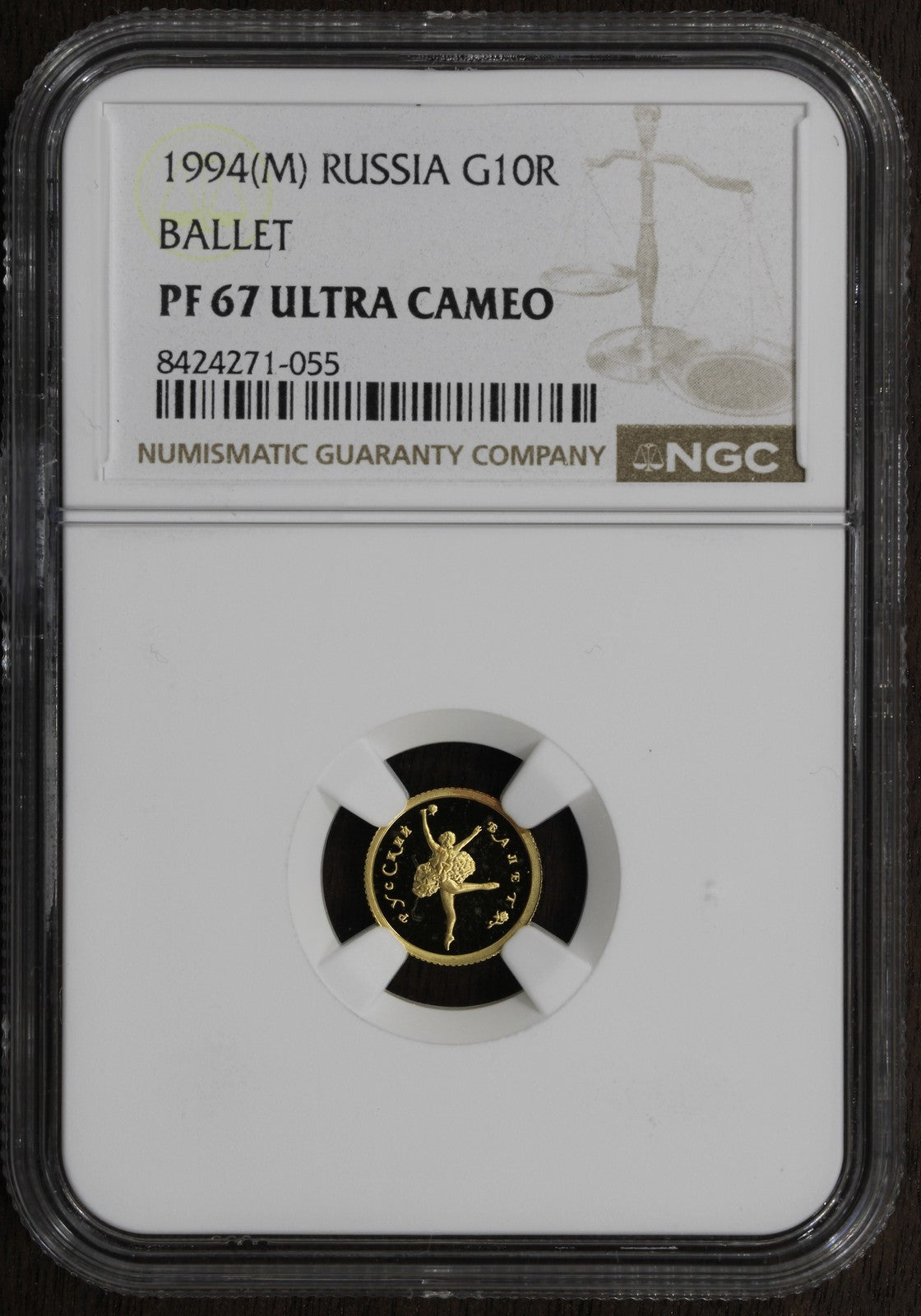 1994-M (PF67) Russia 1/20 oz Proof 10 Roubles G10R NGC - Ballet