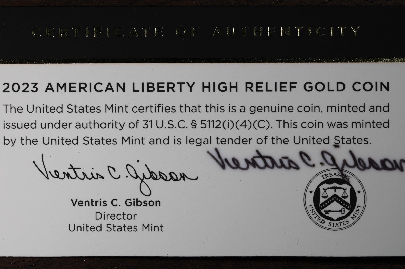 2023-W (PR70) 1 oz High Relief Proof Gold American Liberty $100 NGC FD - Signed