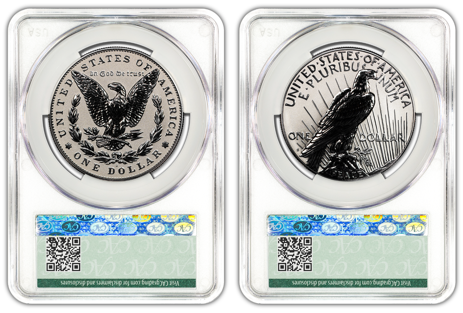 2025-S (PR70) Reverse Proof Morgan & Peace Silver Dollar CAC FDOD First Presale
