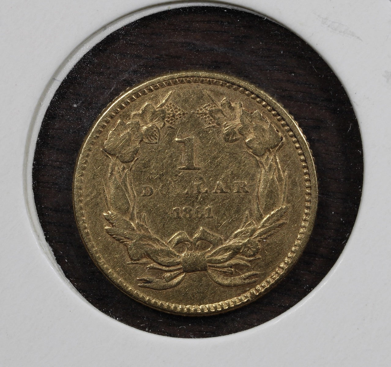 1861 Gold One Dollar G$1 AU