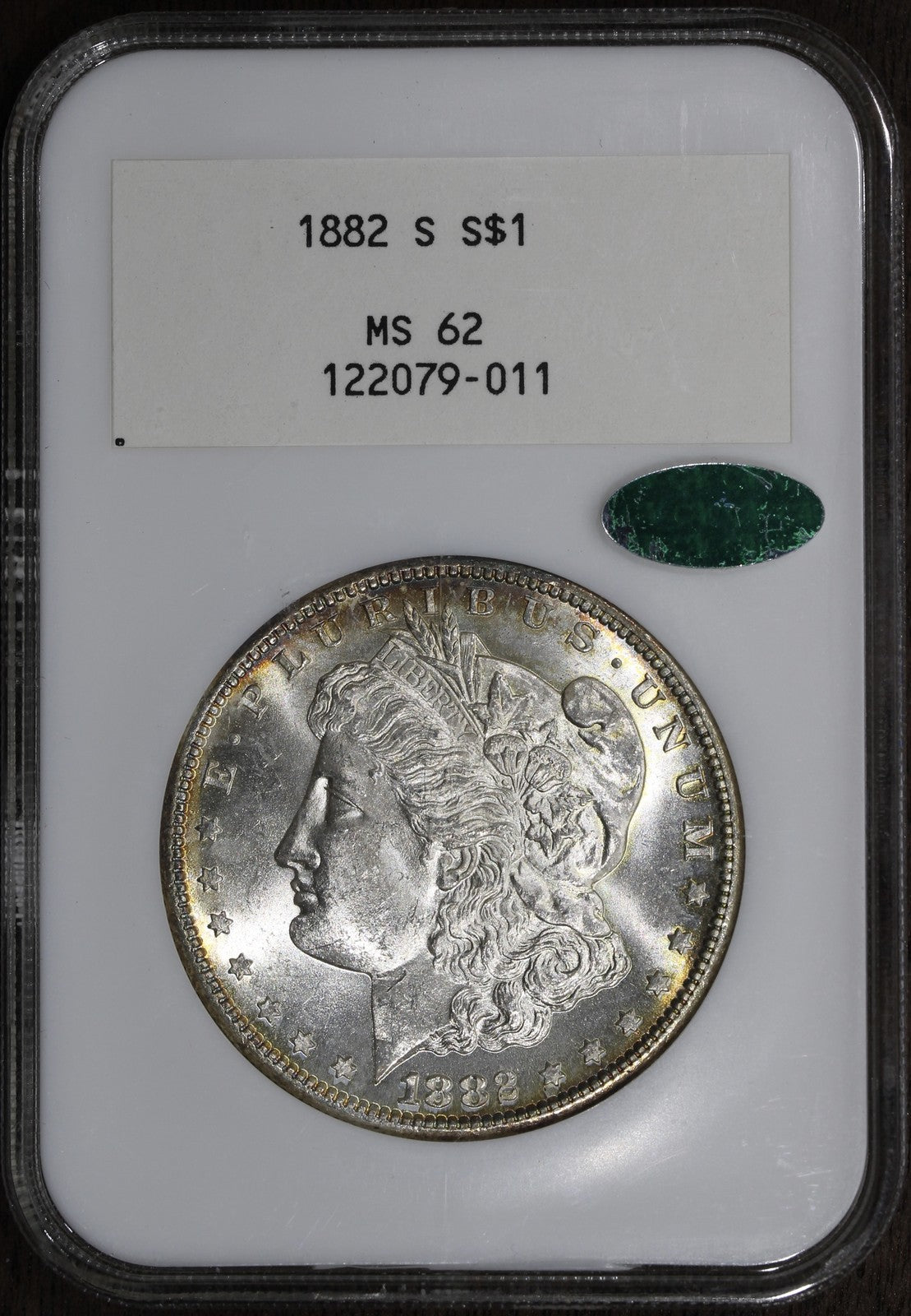 1882-S (MS62) Morgan Silver Dollar $1 NGC - NGC 1.0 WHITE LABEL